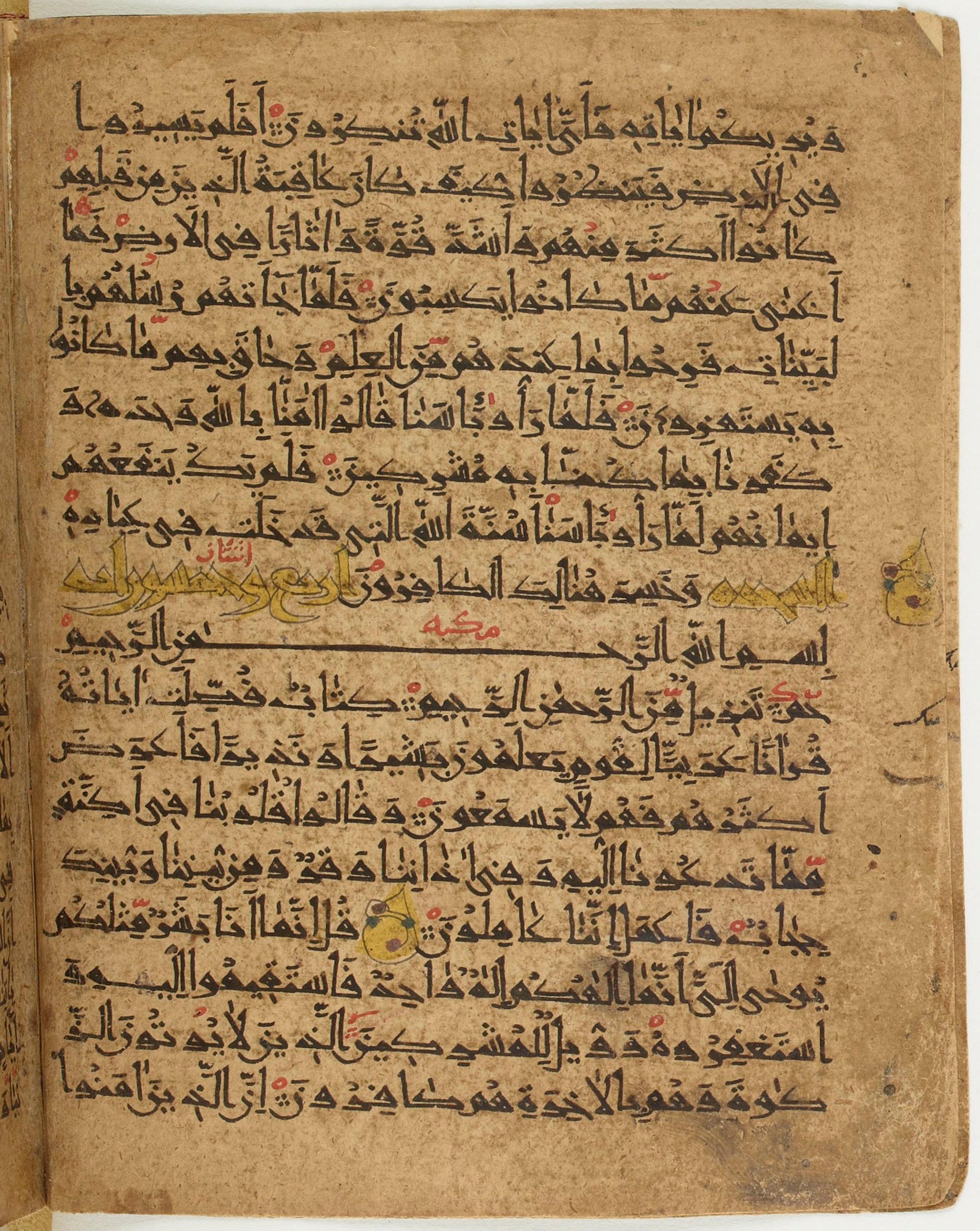 BNF Arabe 6430, in Naskh (NS 1) script, showing Surah 41:2 from 10th Century AD found in Unknown, currently housed at Bibliothèque nationale de France, Paris