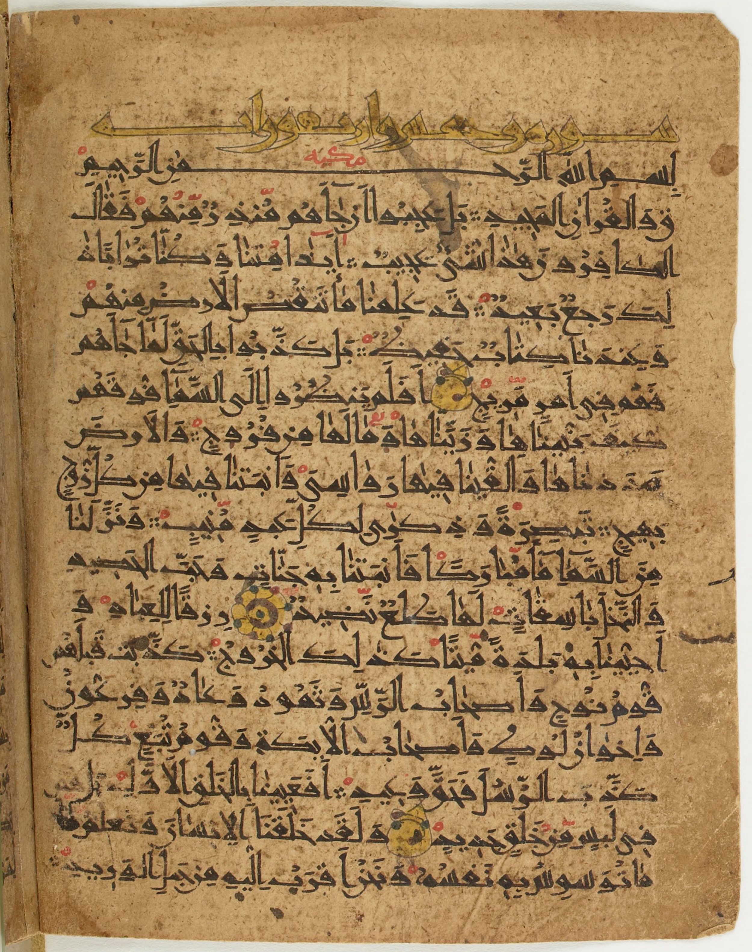 BNF Arabe 6430, in Naskh (NS 1) script, showing Surah 50:2 from 10th Century AD found in Unknown, currently housed at Bibliothèque nationale de France, Paris