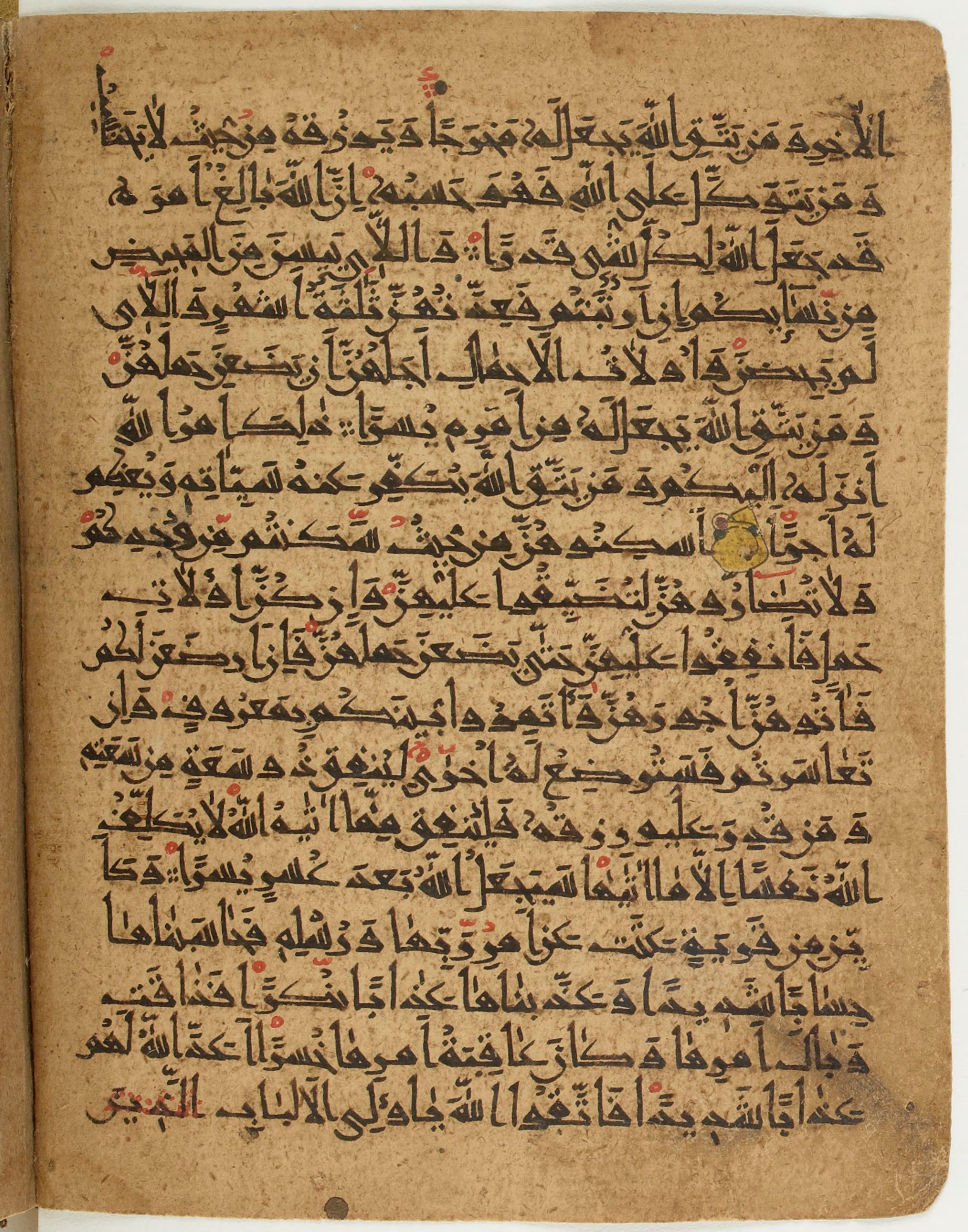 BNF Arabe 6430, in Naskh (NS 1) script, showing Surah 65:3 from 10th Century AD found in Unknown, currently housed at Bibliothèque nationale de France, Paris