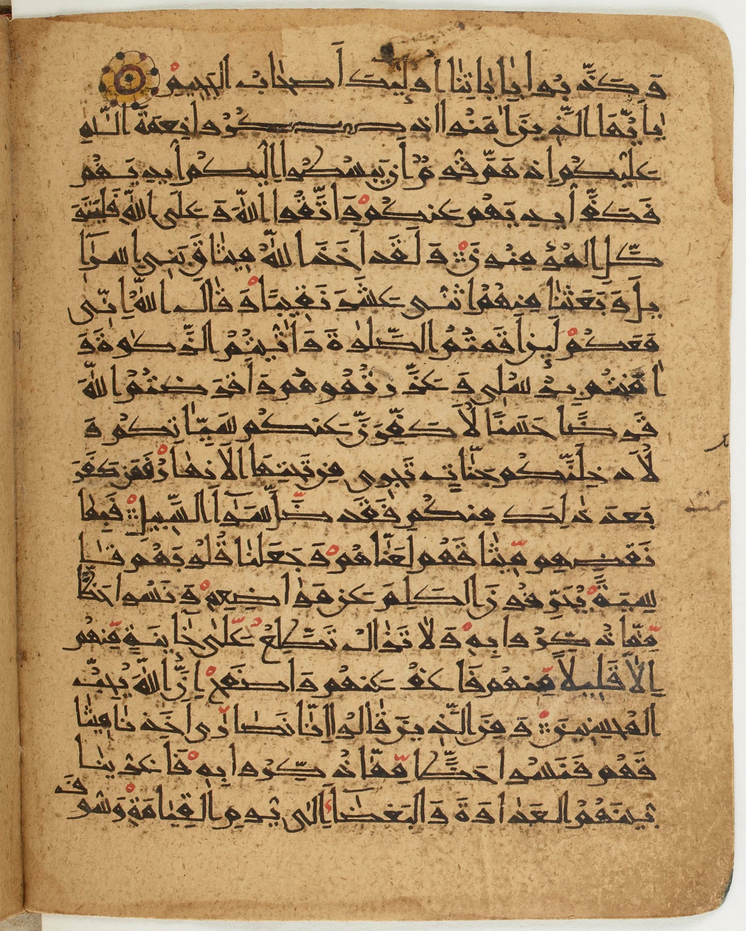 BNF Arabe 6430 (Scan 2), in Naskh (NS 1) script, showing Surah 5:10 from 10th Century AD found in Unknown, currently housed at Bibliothèque nationale de France, Paris