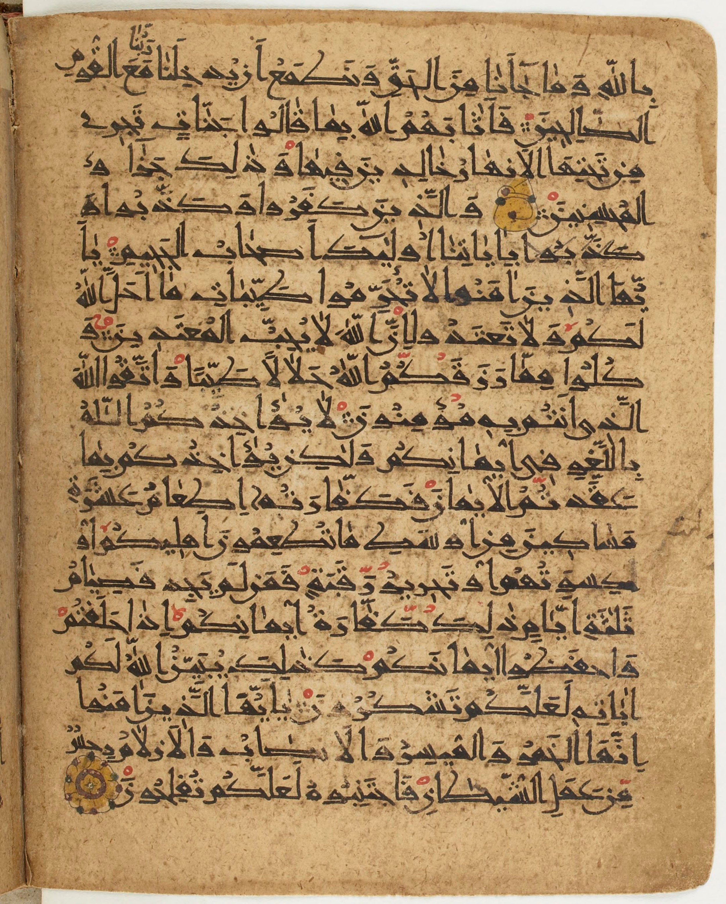 BNF Arabe 6430, in Naskh (NS 1) script, showing Surah 5:87 from 10th Century AD found in Unknown, currently housed at Bibliothèque nationale de France, Paris