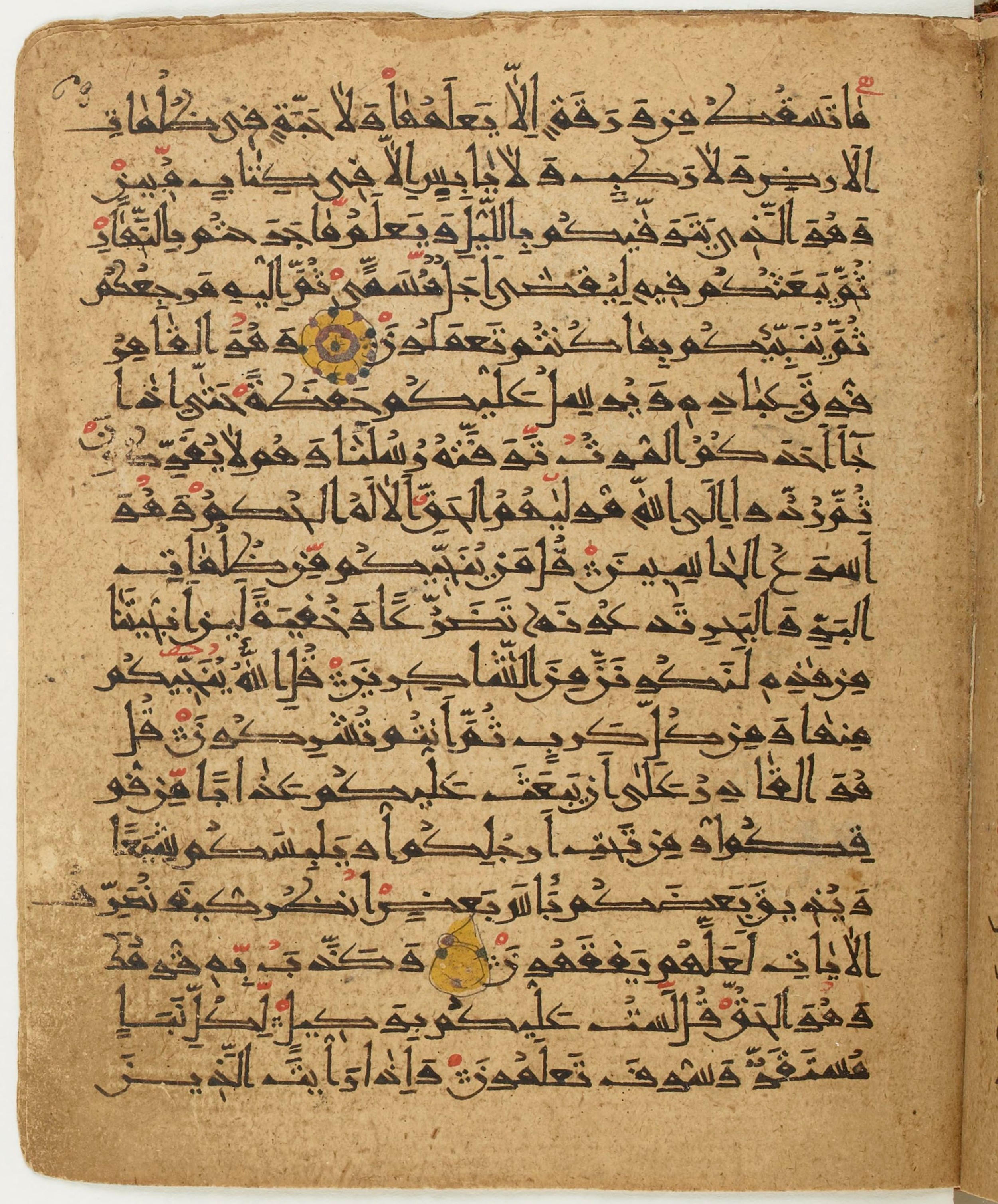 BNF Arabe 6430, in Naskh (NS 1) script, showing Surah 6:63 from 10th Century AD found in Unknown, currently housed at Bibliothèque nationale de France, Paris