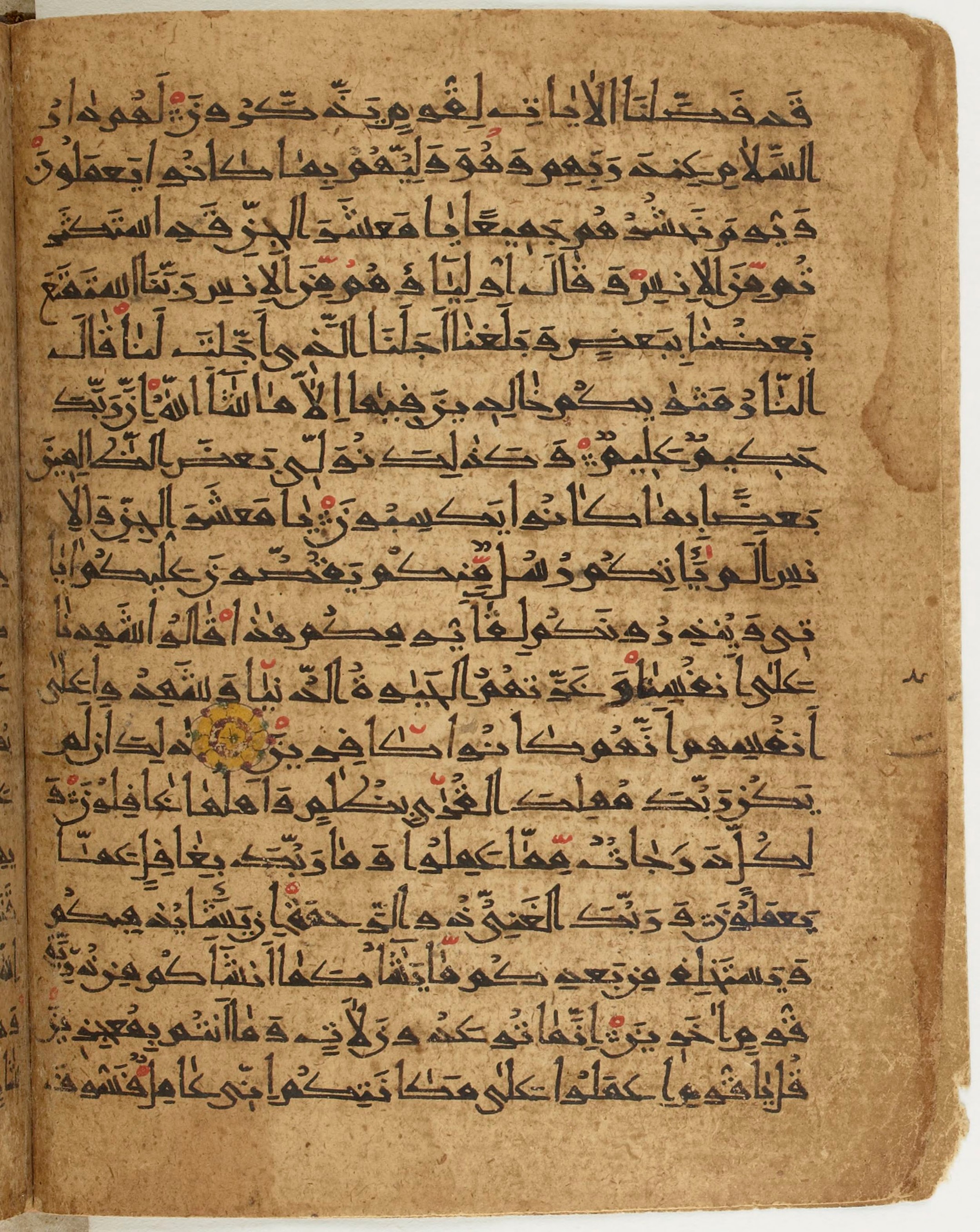 BNF Arabe 6430, in Naskh (NS 1) script, showing Surah 6:128 from 10th Century AD found in Unknown, currently housed at Bibliothèque nationale de France, Paris