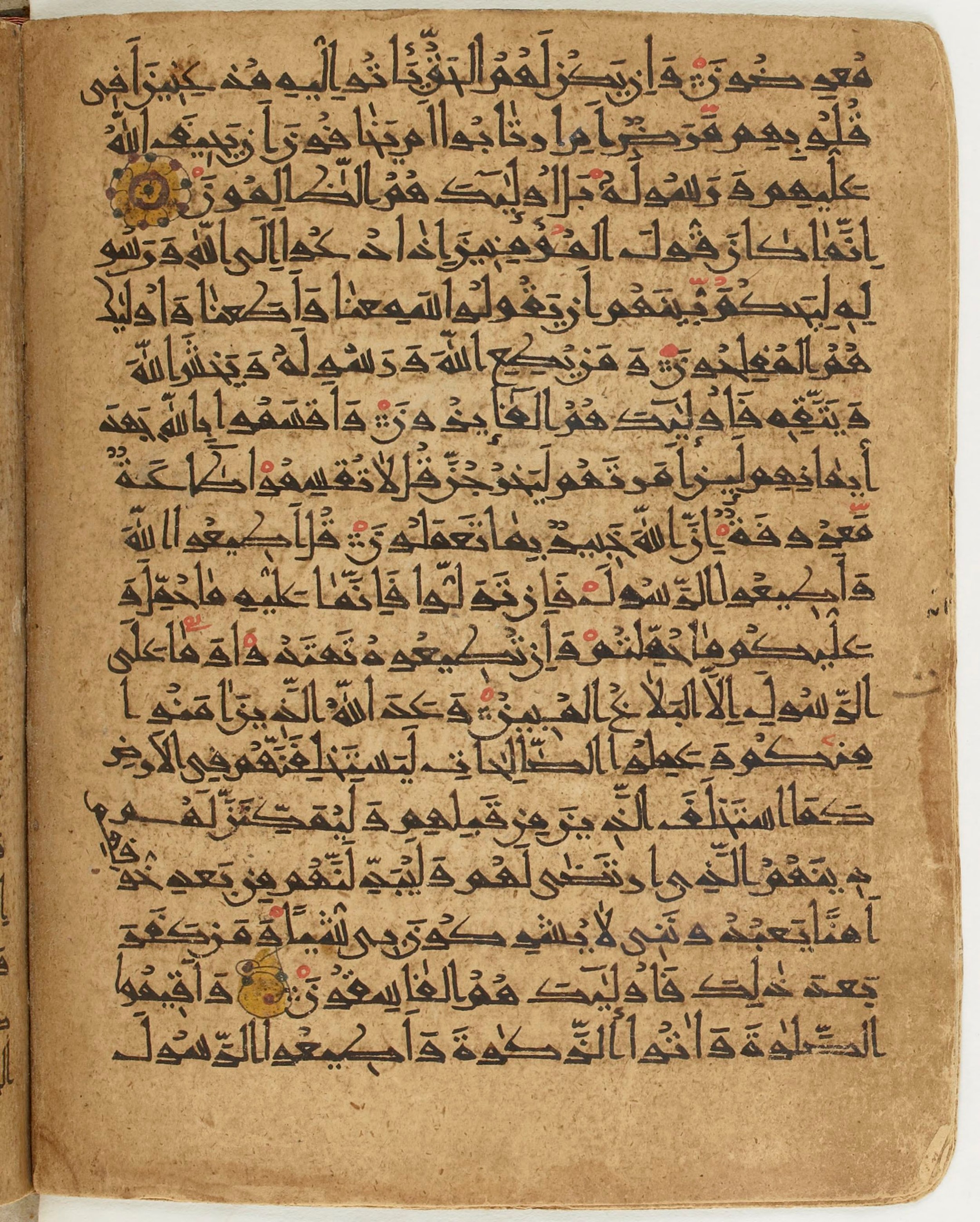 BNF Arabe 6430, in Naskh (NS 1) script, showing Surah 24:49 from 10th Century AD found in Unknown, currently housed at Bibliothèque nationale de France, Paris