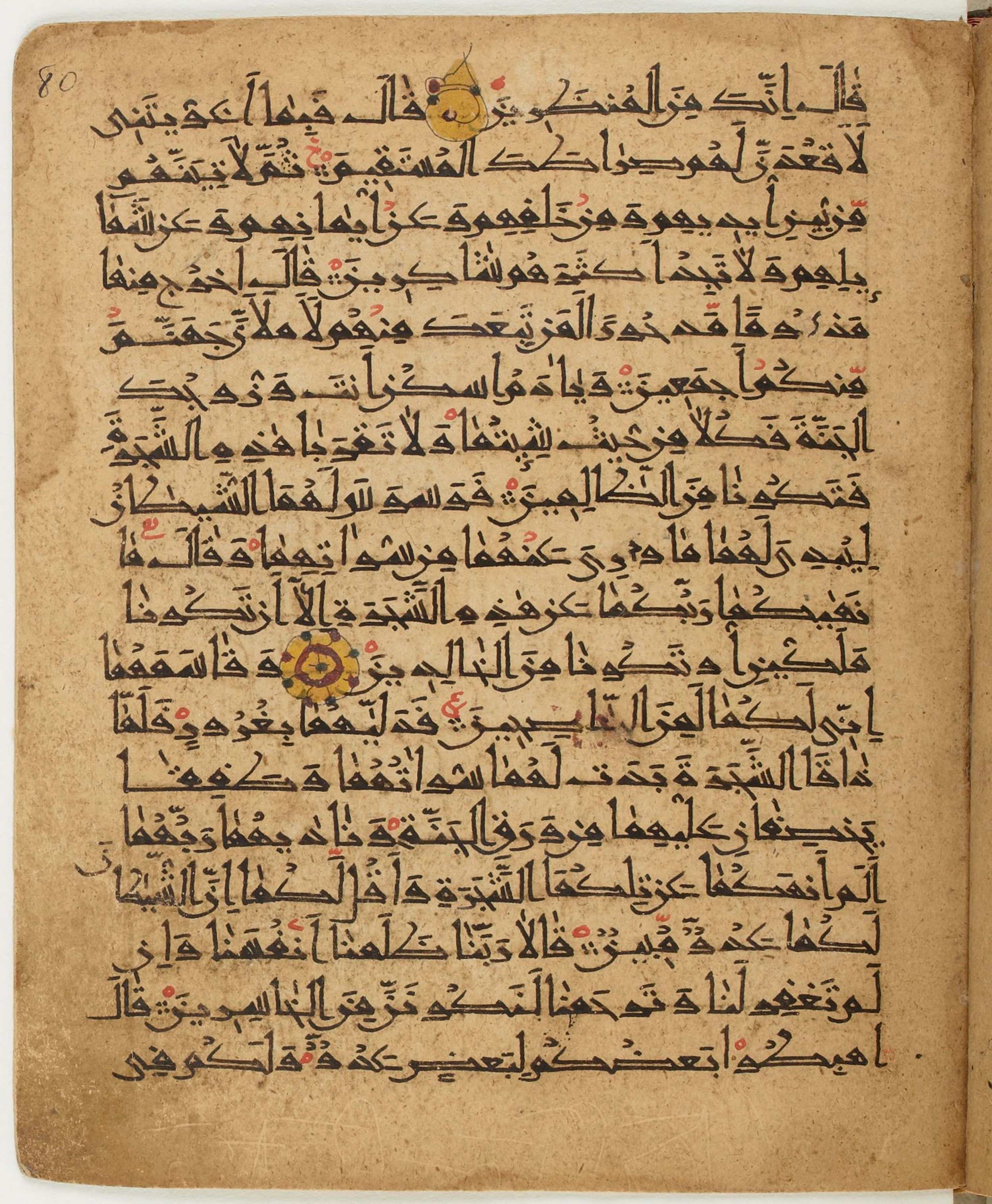 BNF Arabe 6430, in Naskh (NS 1) script, showing Surah 7:22 from 10th Century AD found in Unknown, currently housed at Bibliothèque nationale de France, Paris