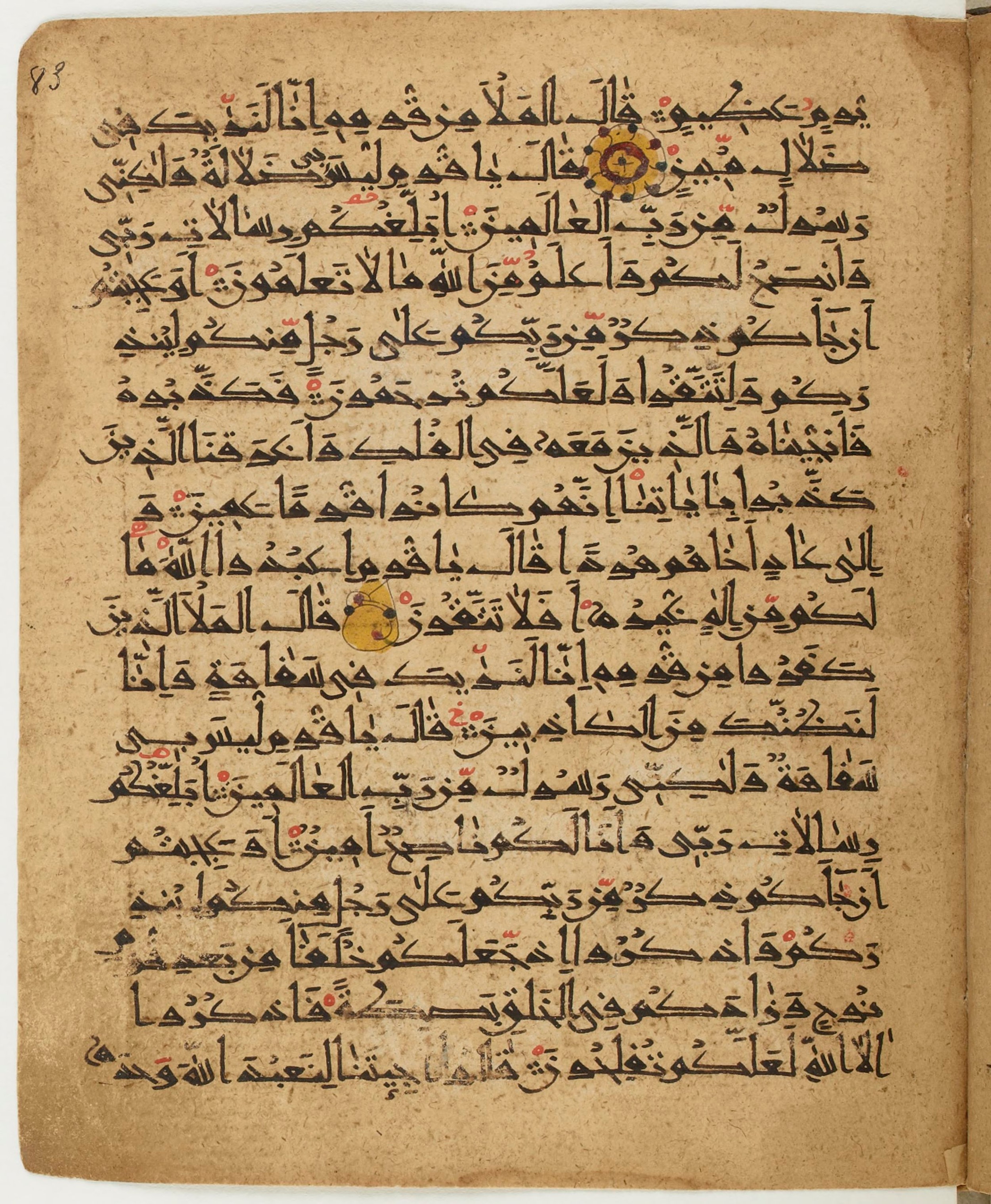 BNF Arabe 6430, in Naskh (NS 1) script, showing Surah 7:65 from 10th Century AD found in Unknown, currently housed at Bibliothèque nationale de France, Paris