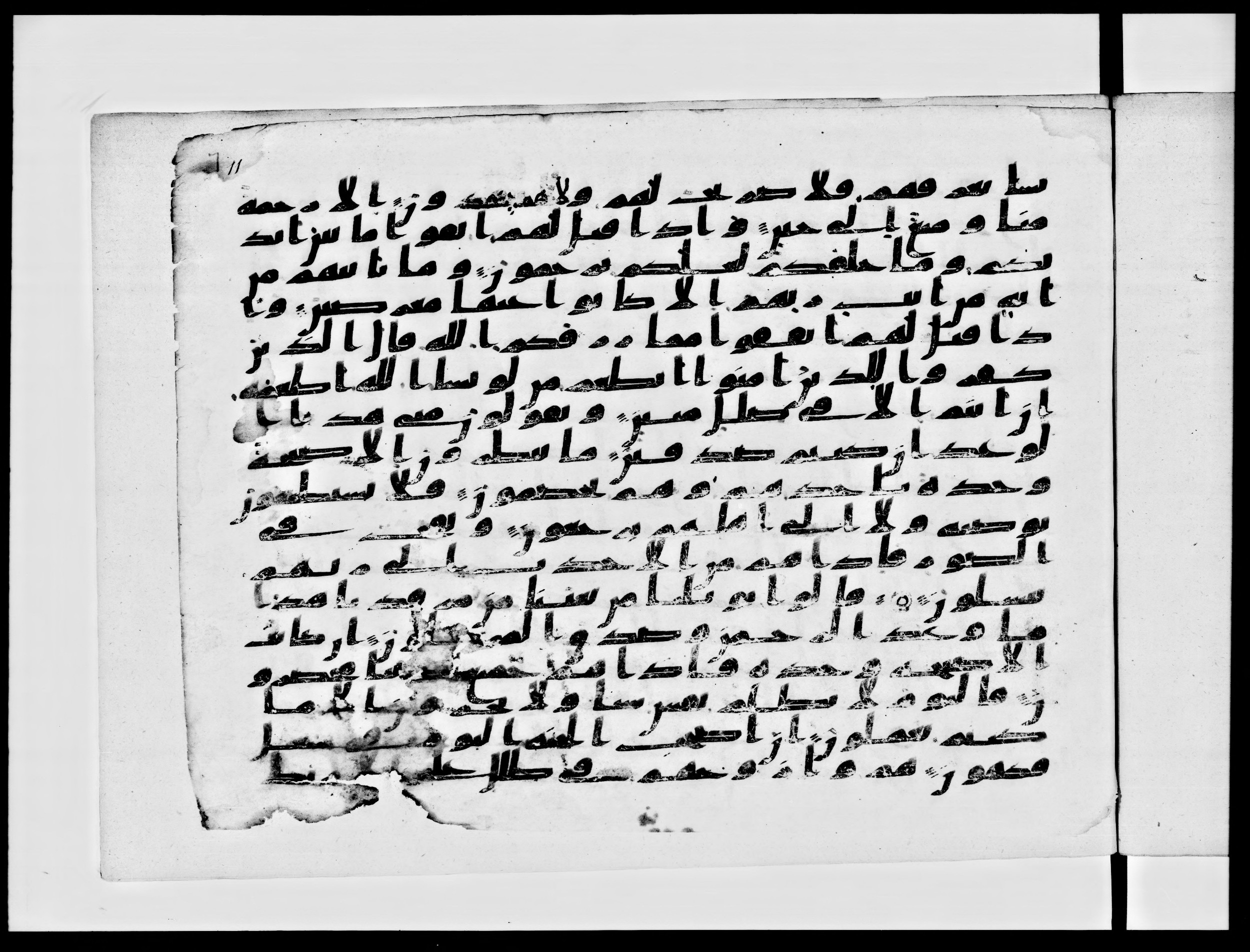Paris, Bibliothèque nationale de France, Arabe 334 (a) (Scan 1), in Kufic C I b (with Hijazi tendencies) script, showing Surah 36:49 from 8th to 9th Century AD found in Fustat (Old Cairo), Egypt, currently housed at Bibliothèque nationale de France, Paris