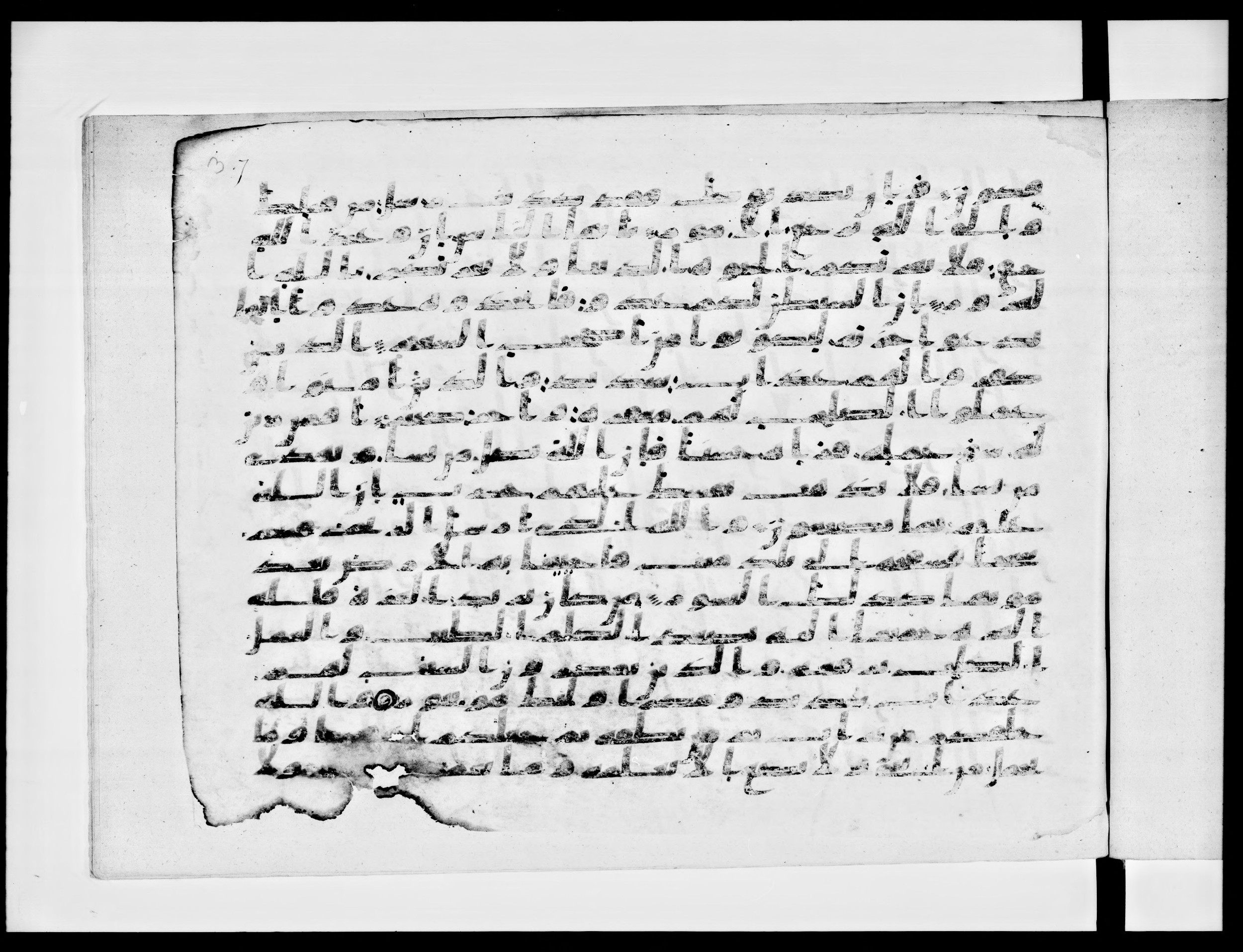 Paris, Bibliothèque nationale de France, Arabe 334 (a) (Scan 1), in Kufic C I b (with Hijazi tendencies) script, showing Surah 35:4 from 8th to 9th Century AD found in Fustat (Old Cairo), Egypt, currently housed at Bibliothèque nationale de France, Paris