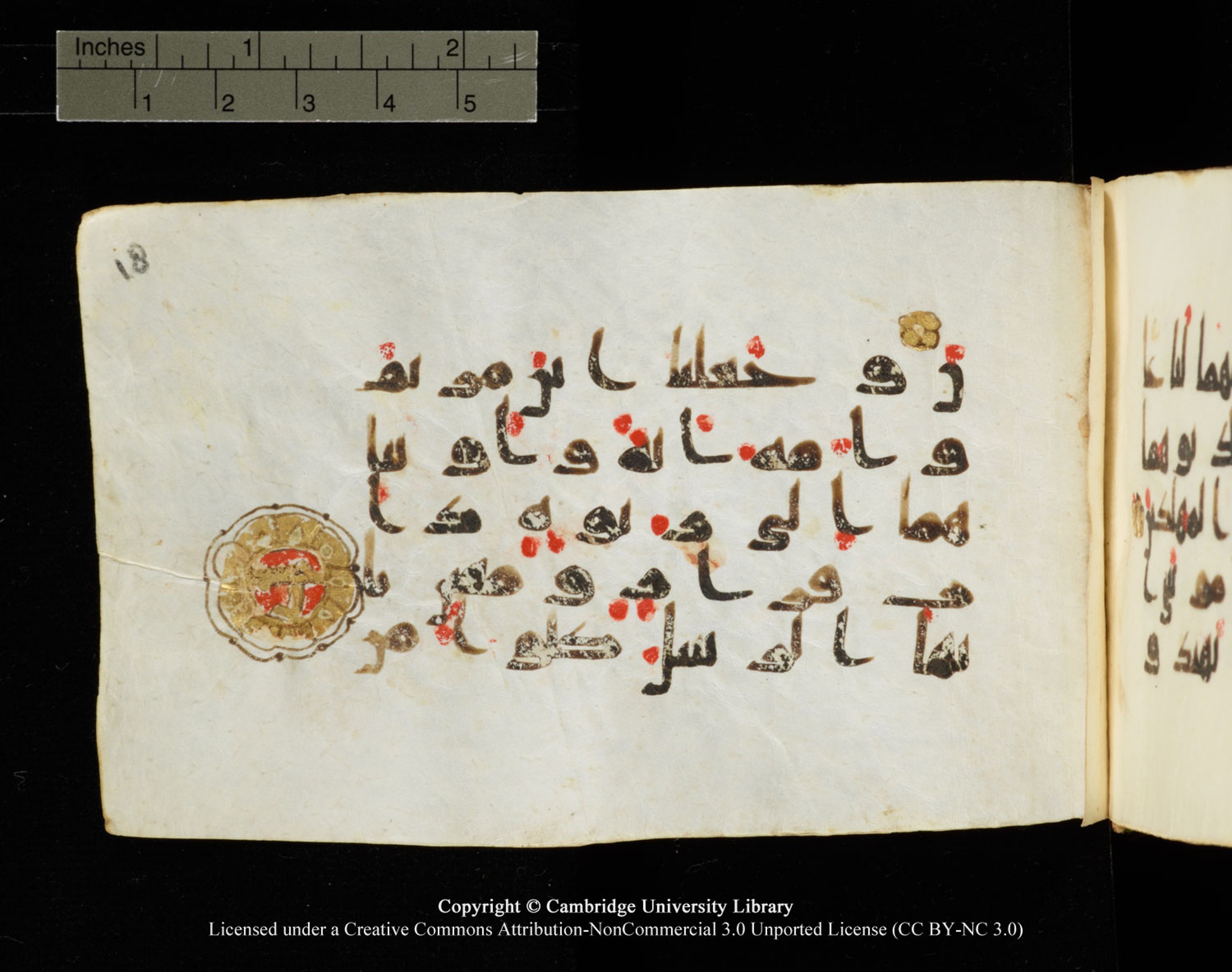 Cambridge University Library MS Add.1138, in kūfī D.Va script, showing Surah 23:50 from 9th to 10th Century AD found in Sinai Peninsula, currently housed at Cambridge University Library, Cambridge
