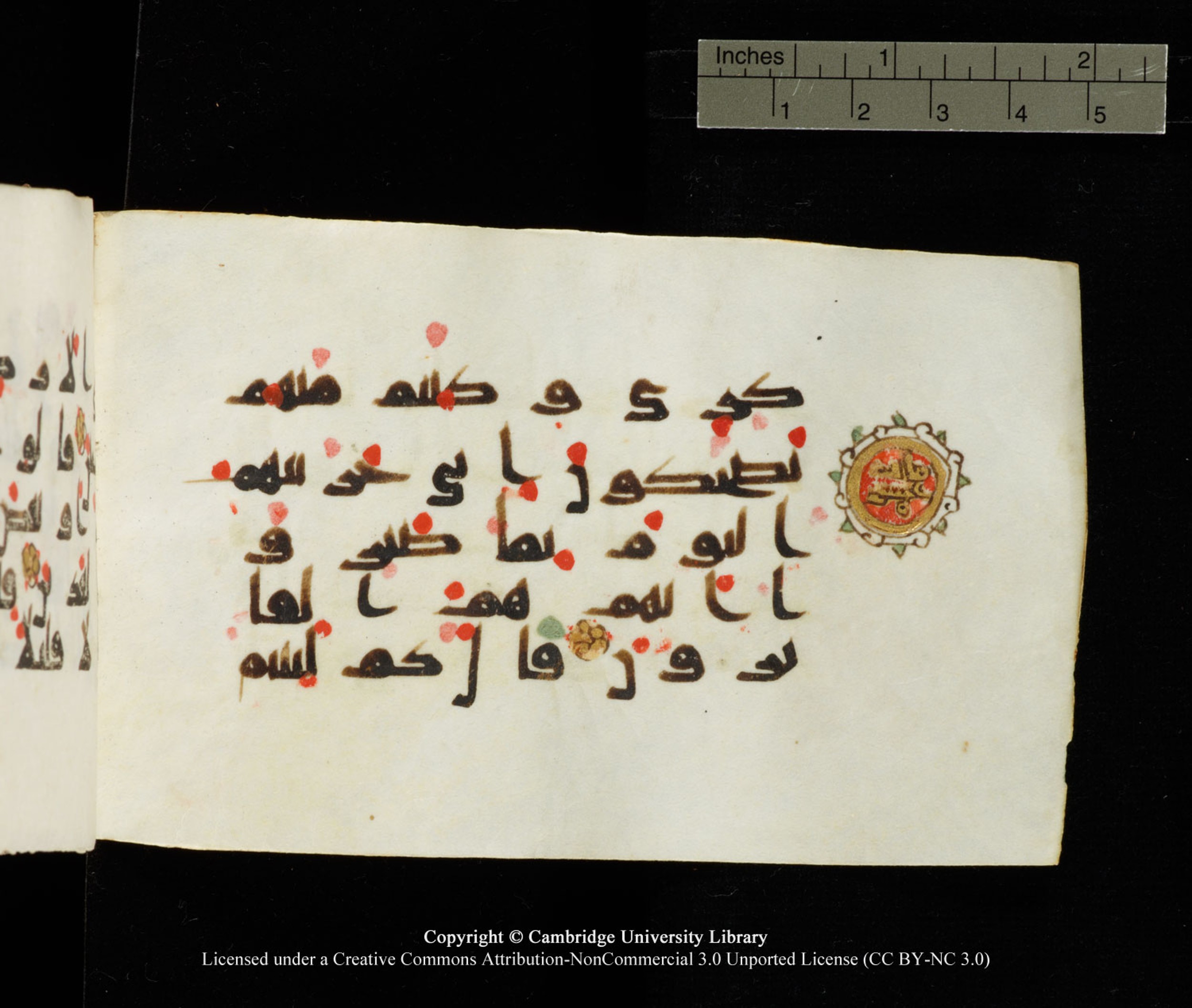 Cambridge University Library MS Add.1138 (Scan 1), in kūfī D.Va script, showing Surah 23:112 from 9th to 10th Century AD found in Sinai Peninsula, currently housed at Cambridge University Library, Cambridge
