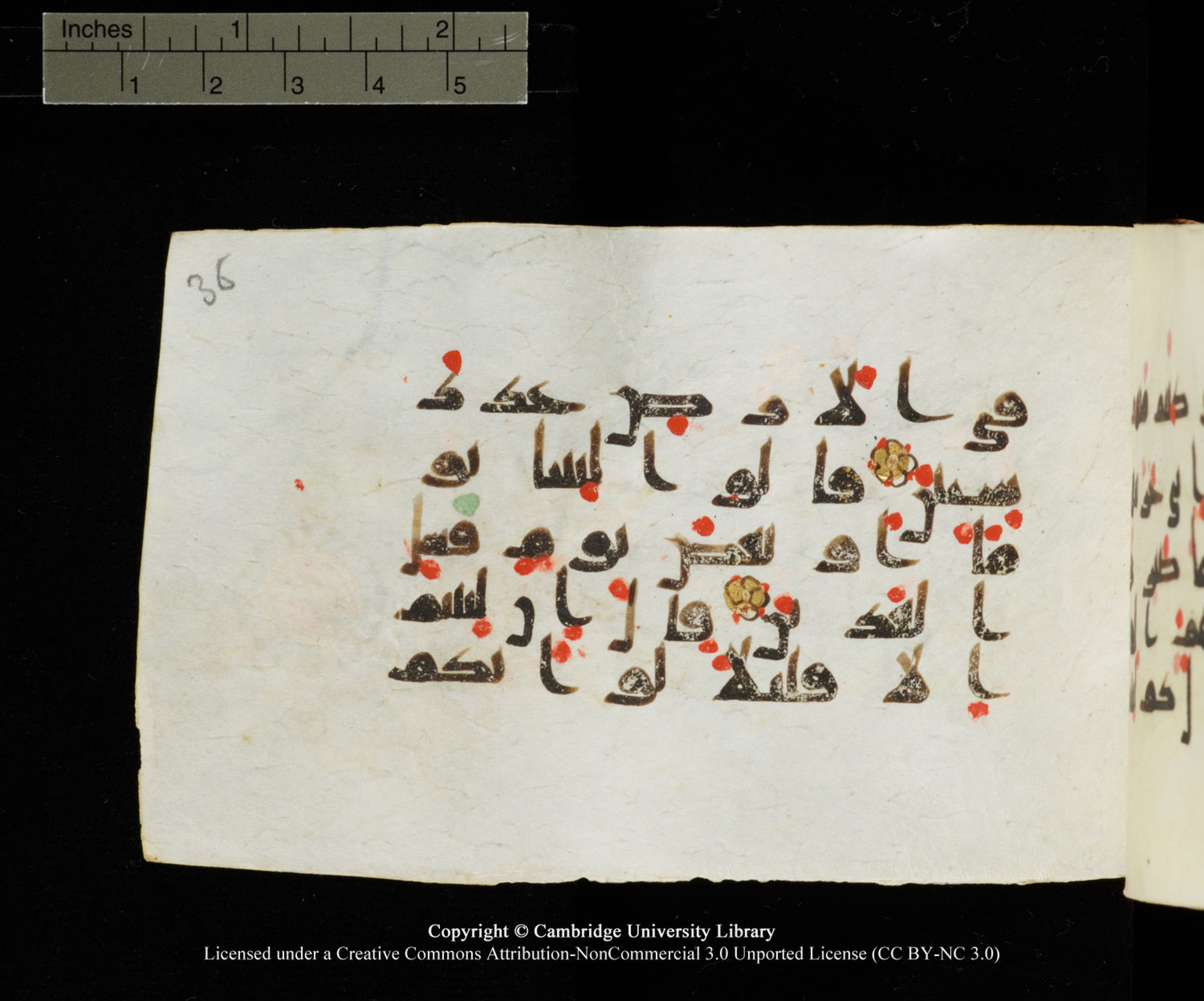 Cambridge University Library MS Add.1138, in kūfī D.Va script, showing Surah 23:113 from 9th to 10th Century AD found in Sinai Peninsula, currently housed at Cambridge University Library, Cambridge