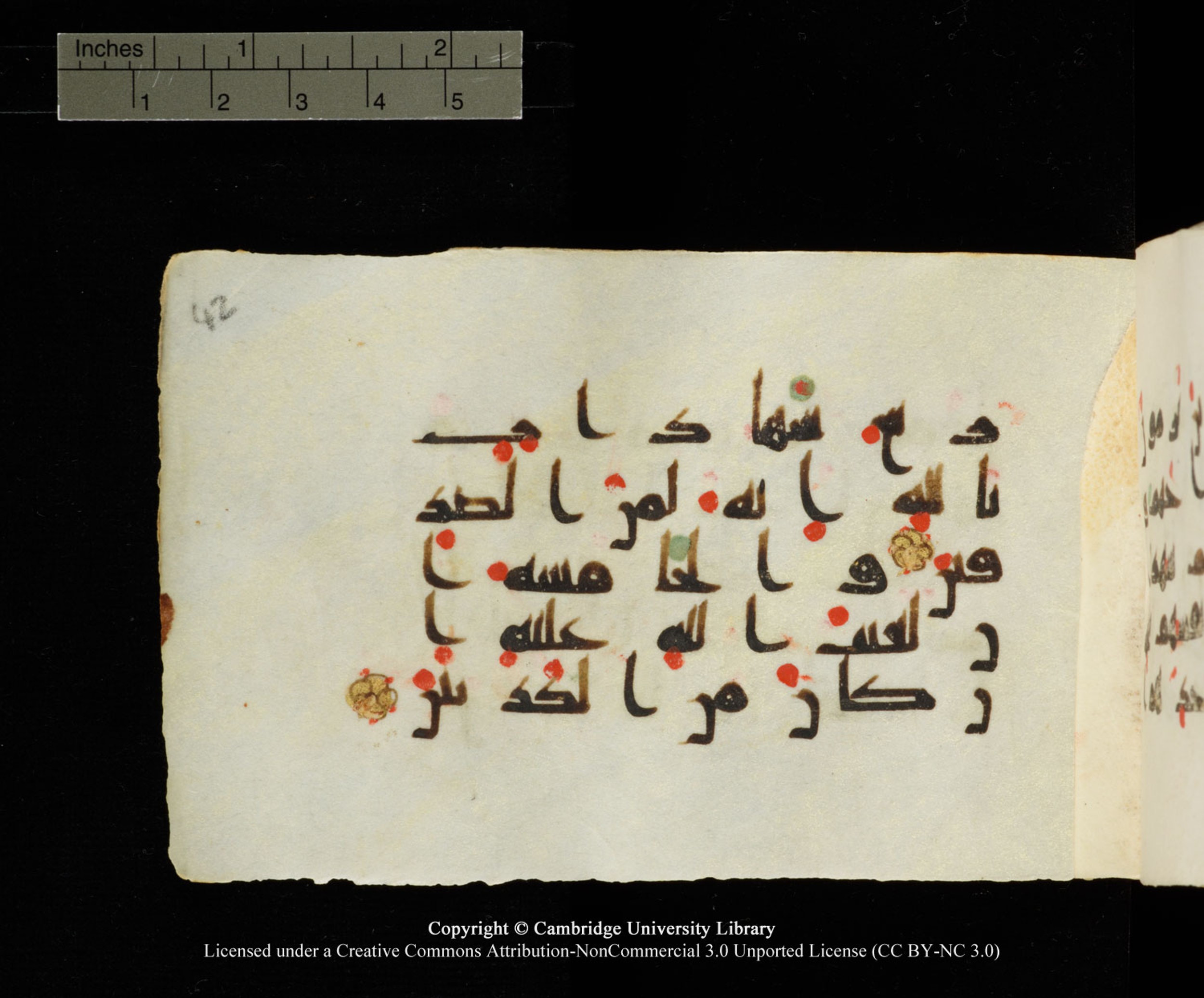 Cambridge University Library MS Add.1138, in kūfī D.Va script, showing Surah 24:7 from 9th to 10th Century AD found in Sinai Peninsula, currently housed at Cambridge University Library, Cambridge