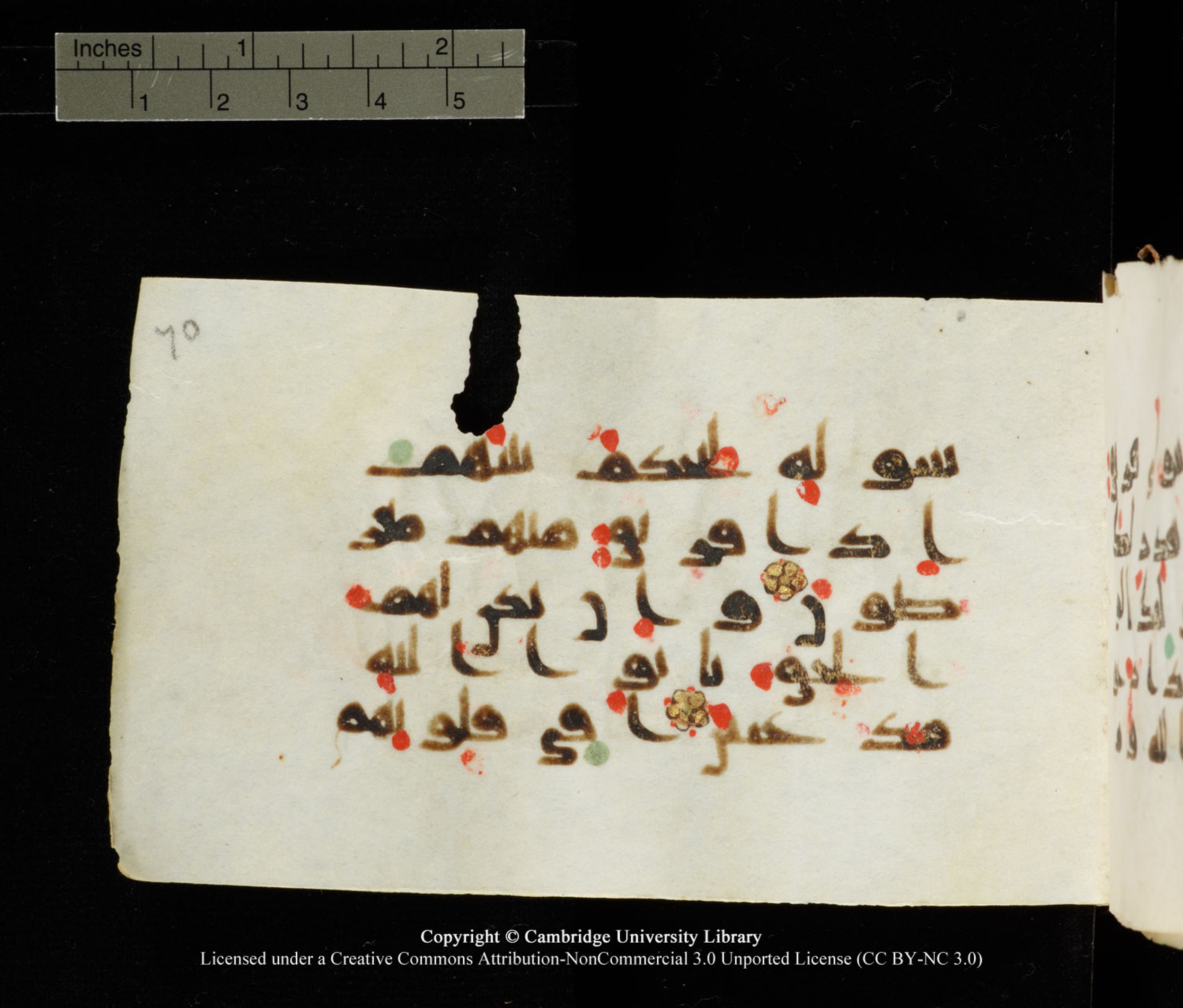 Cambridge University Library MS Add.1138, in kūfī D.Va script, showing Surah 24:49 from 9th to 10th Century AD found in Sinai Peninsula, currently housed at Cambridge University Library, Cambridge