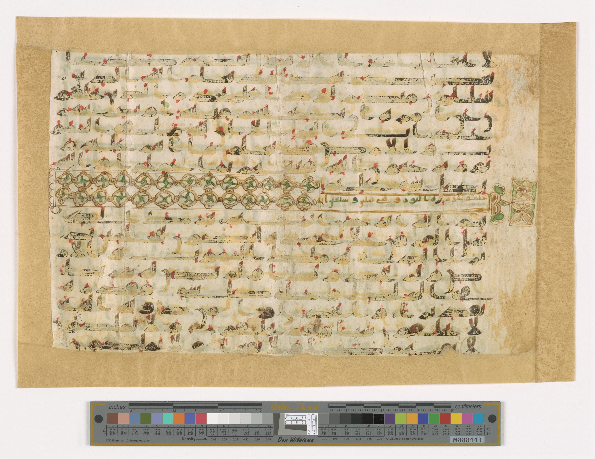 London, The Khalili Collections, KFQ 19, in kūfī C.II script, showing Surah 25:3 from Early 8th to Mid-9th Century AD found in Unknown, currently housed at The Khalili Collections, London