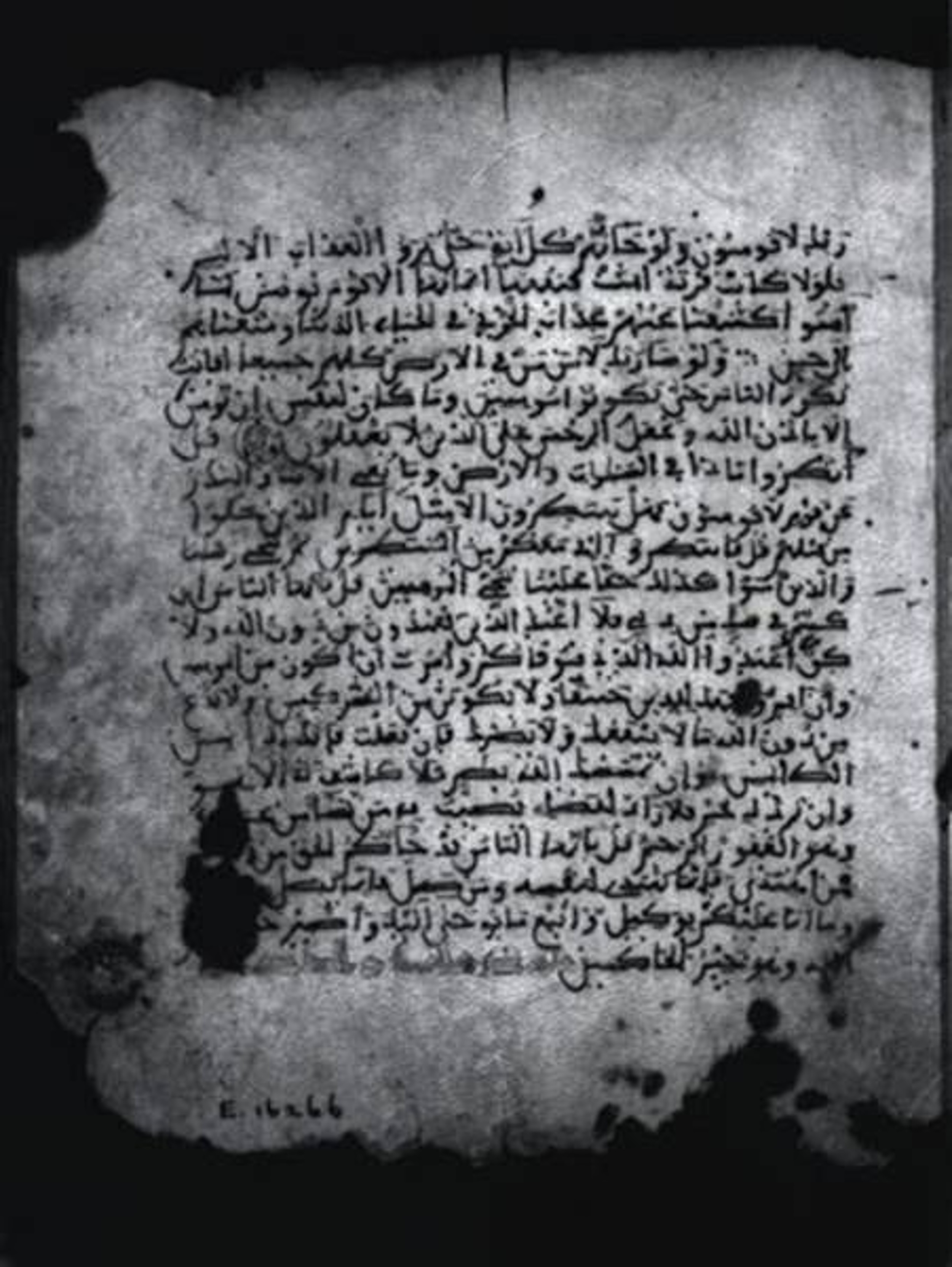 Pennsylvania University Museum E 16266, in Maghribī script, showing Surah 10:97 from 10th to 14th Century AD found in Unknown, currently housed at Pennsylvania University Museum, Philadelphia
