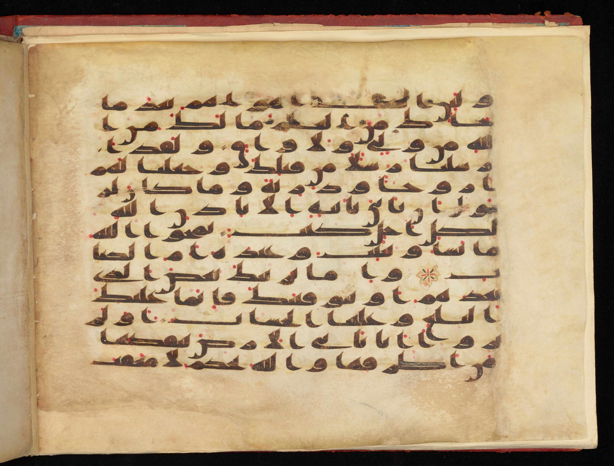 Vat. Ar. 1605 (3), in kūfī C script, showing Surah 13:39 from 8th to 9th Century AD found in Unknown, currently housed at Biblioteca Apostolica Vaticana, Rome