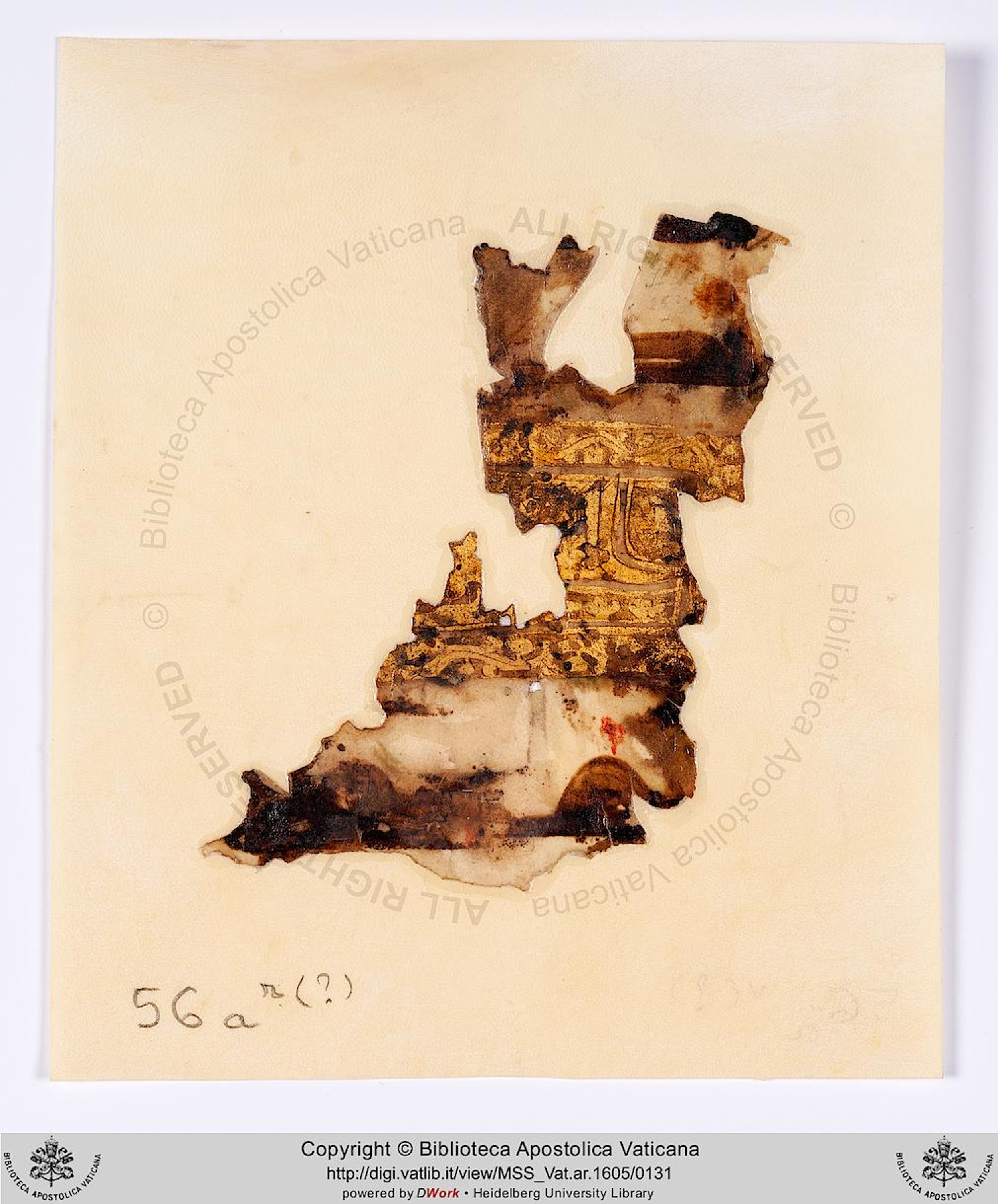 Vat. Ar. 1605 (56) (Scan 1), in kūfī D script, showing Surah 26:1 from 8th to 9th Century AD found in Unknown, currently housed at Biblioteca Apostolica Vaticana, Rome