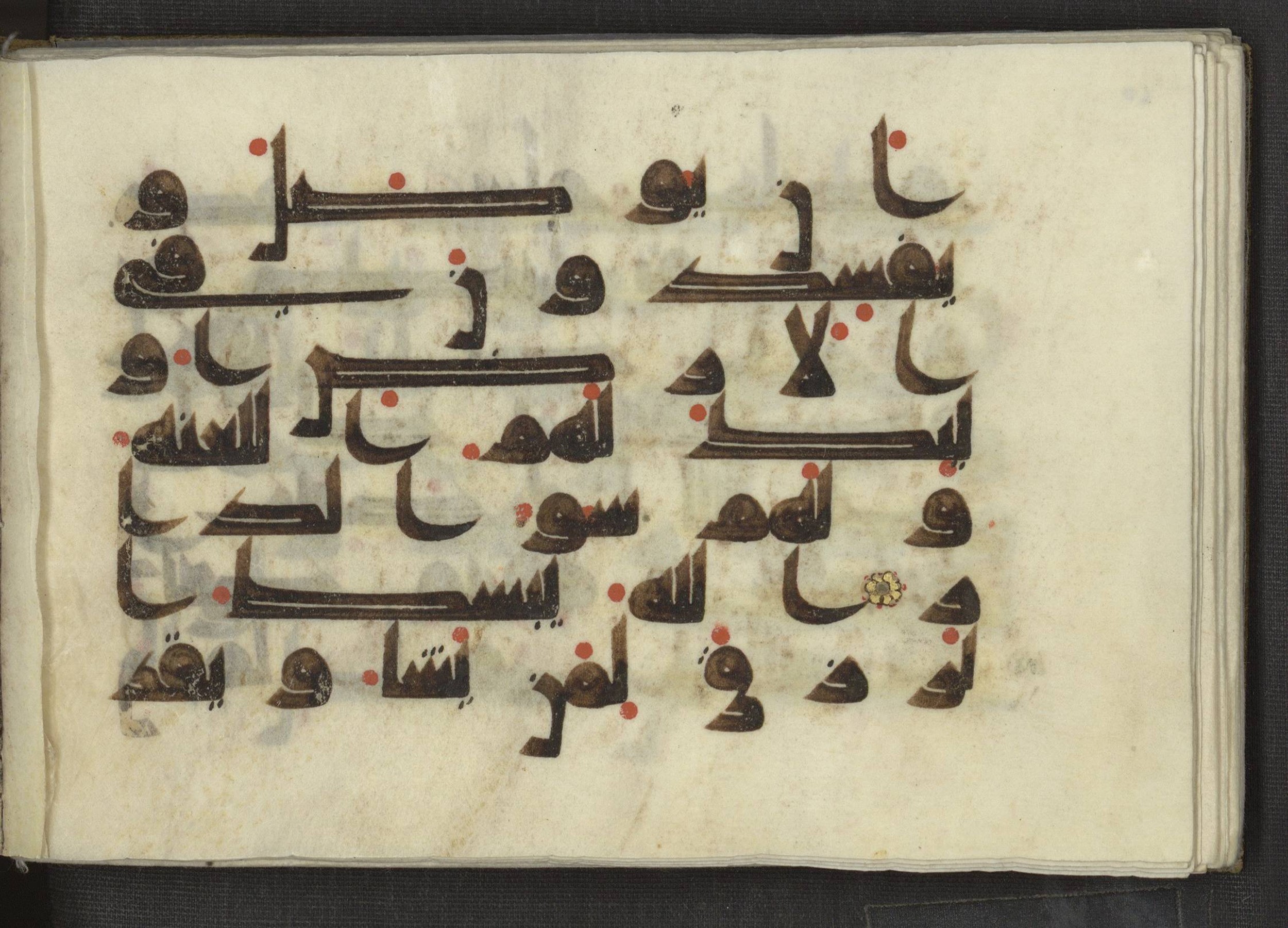 Ms. Yah. Ar. 969 (Scan 2), in kūfī D.I script, showing Surah 13:25 from Mid 8th to Late 10th Century AD found in Unknown, currently housed at The National Library of Israel, Jerusalem