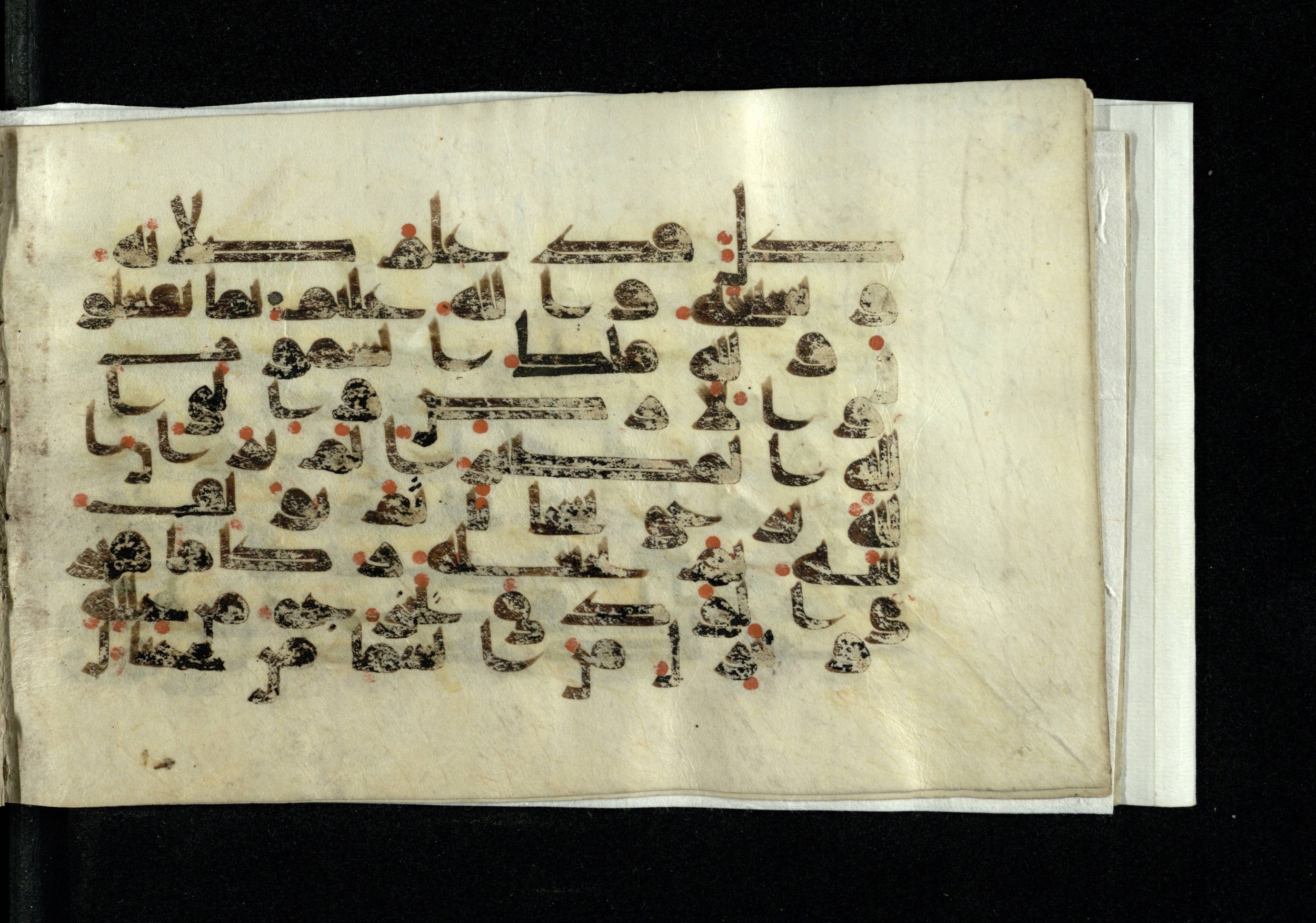 Ms. Yah. Ar. 970 (Scan 2), in kūfī D.IV script, showing Surah 24:41 from Mid 8th to Late 10th Century AD found in Unknown, currently housed at The National Library of Israel, Jerusalem