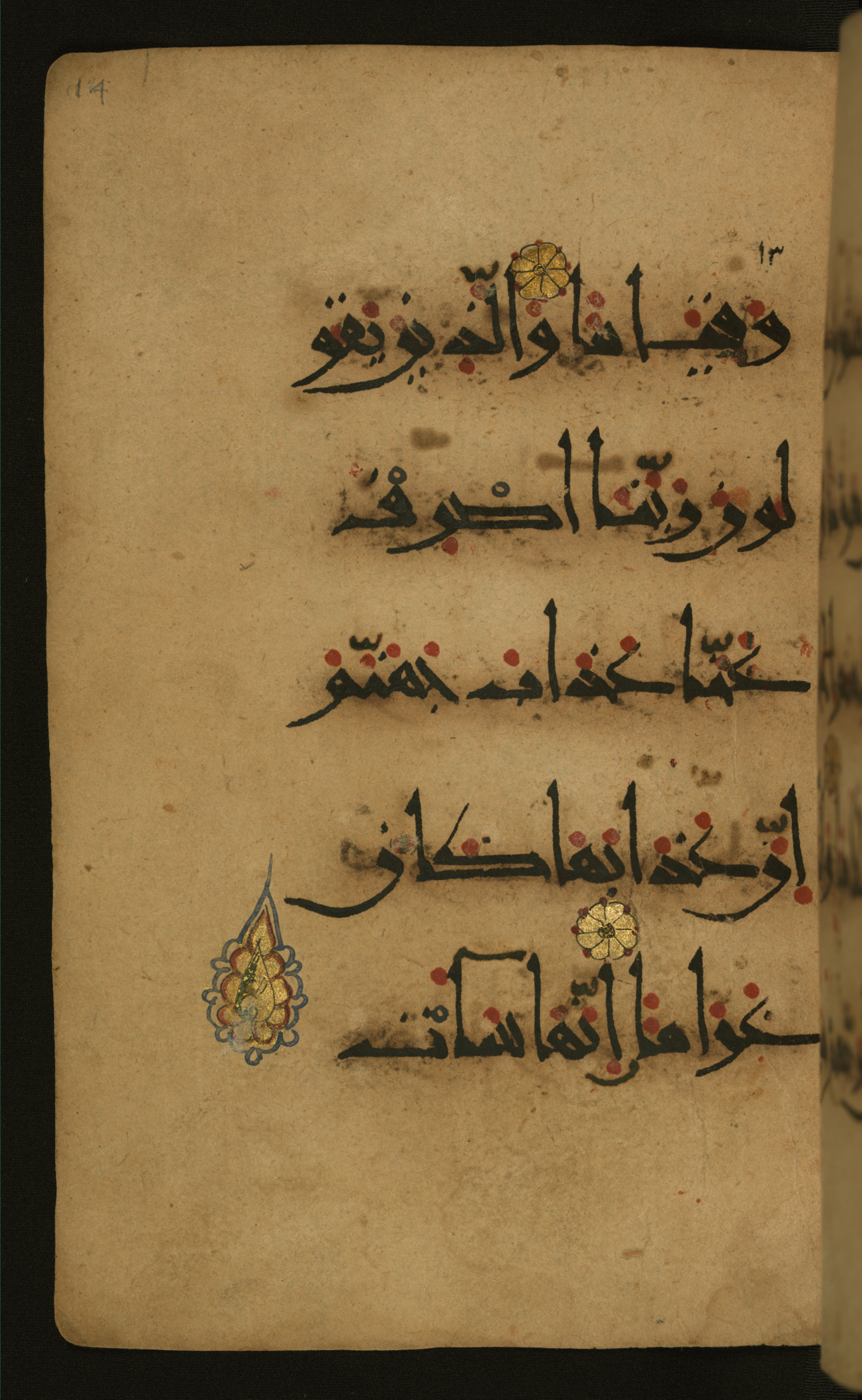 Baltimore, Maryland, The Walters Art Museum, W.555 (Scan 2), in New style script, showing Surah 25:64 from 10th to 11th Century AD found in Unknown, currently housed at The Walters Art Museum, Baltimore, Maryland