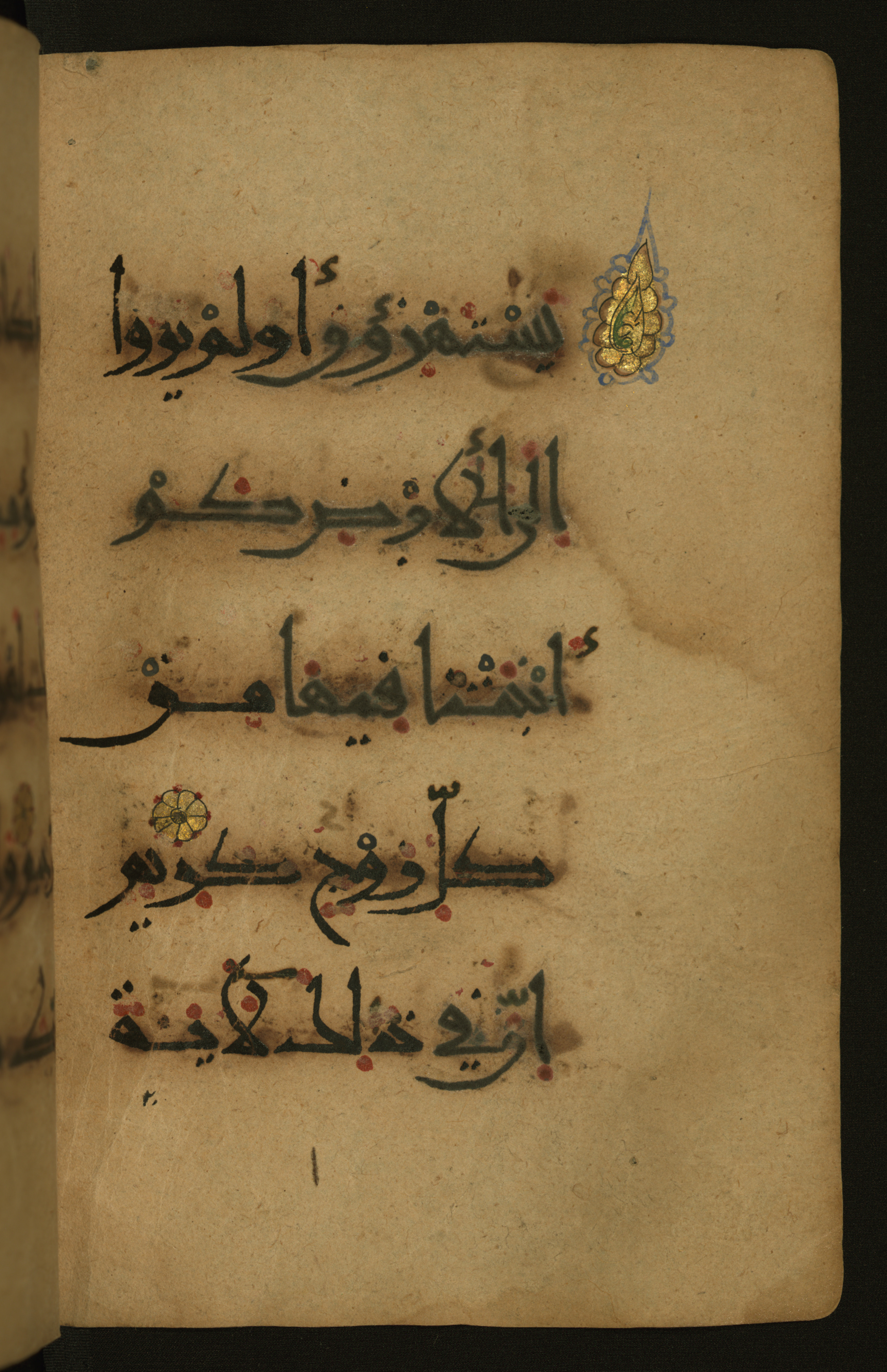Baltimore, Maryland, The Walters Art Museum, W.555 (Scan 1), in New style script, showing Surah 26:8 from 10th to 11th Century AD found in Unknown, currently housed at The Walters Art Museum, Baltimore, Maryland