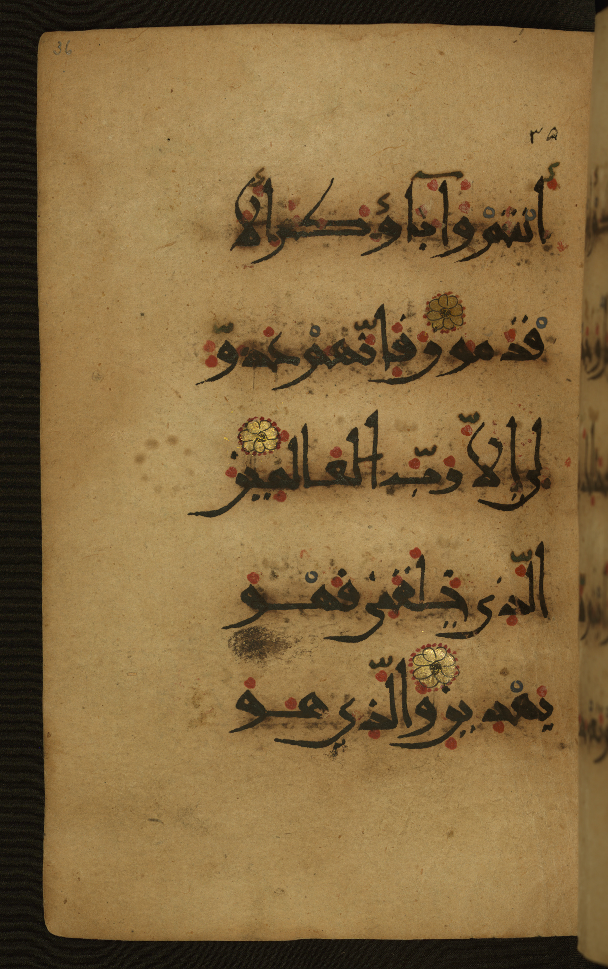 Baltimore, Maryland, The Walters Art Museum, W.555, in New style script, showing Surah 26:76 from 10th to 11th Century AD found in Unknown, currently housed at The Walters Art Museum, Baltimore, Maryland
