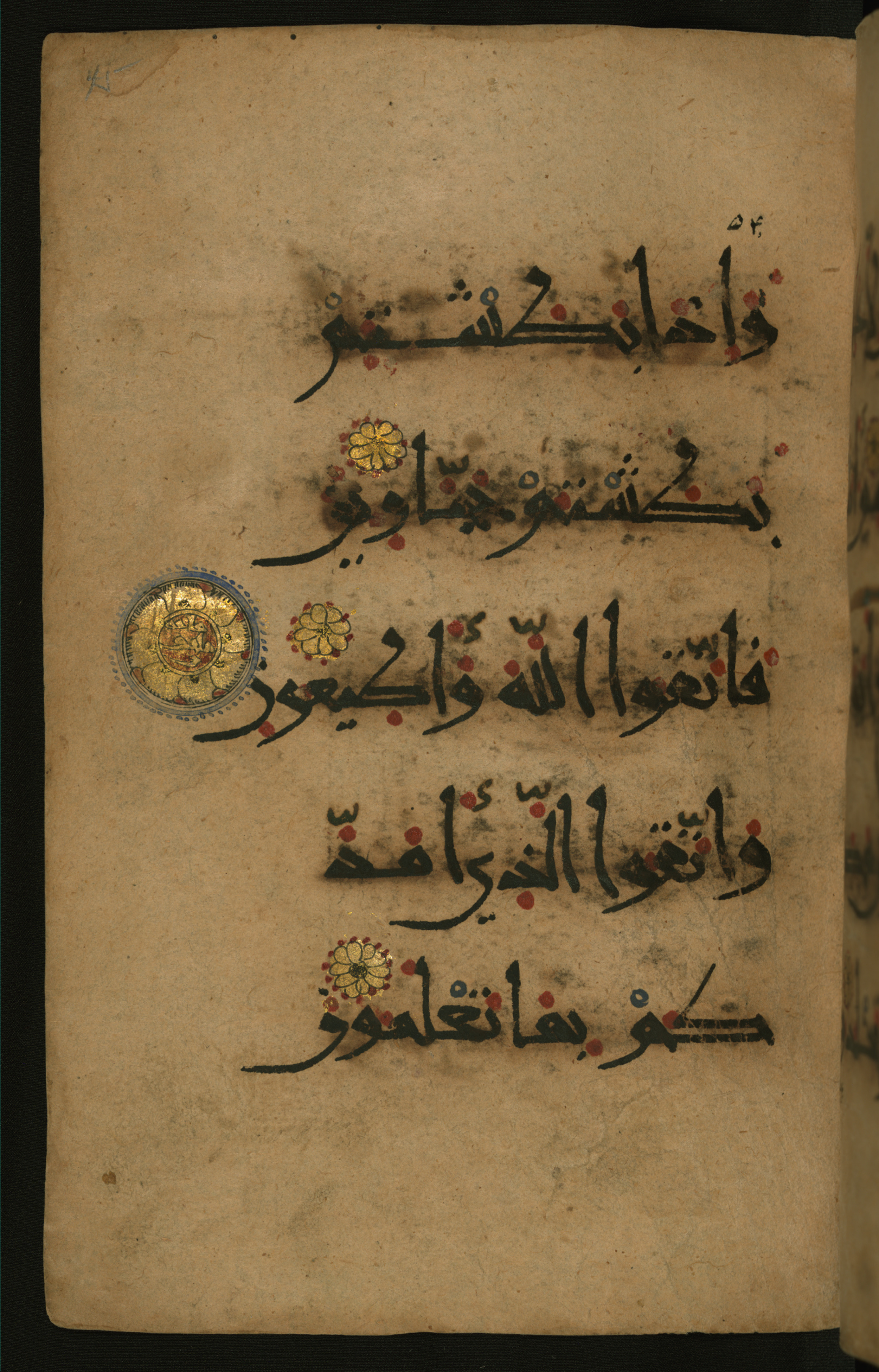 Baltimore, Maryland, The Walters Art Museum, W.555, in New style script, showing Surah 26:131 from 10th to 11th Century AD found in Unknown, currently housed at The Walters Art Museum, Baltimore, Maryland