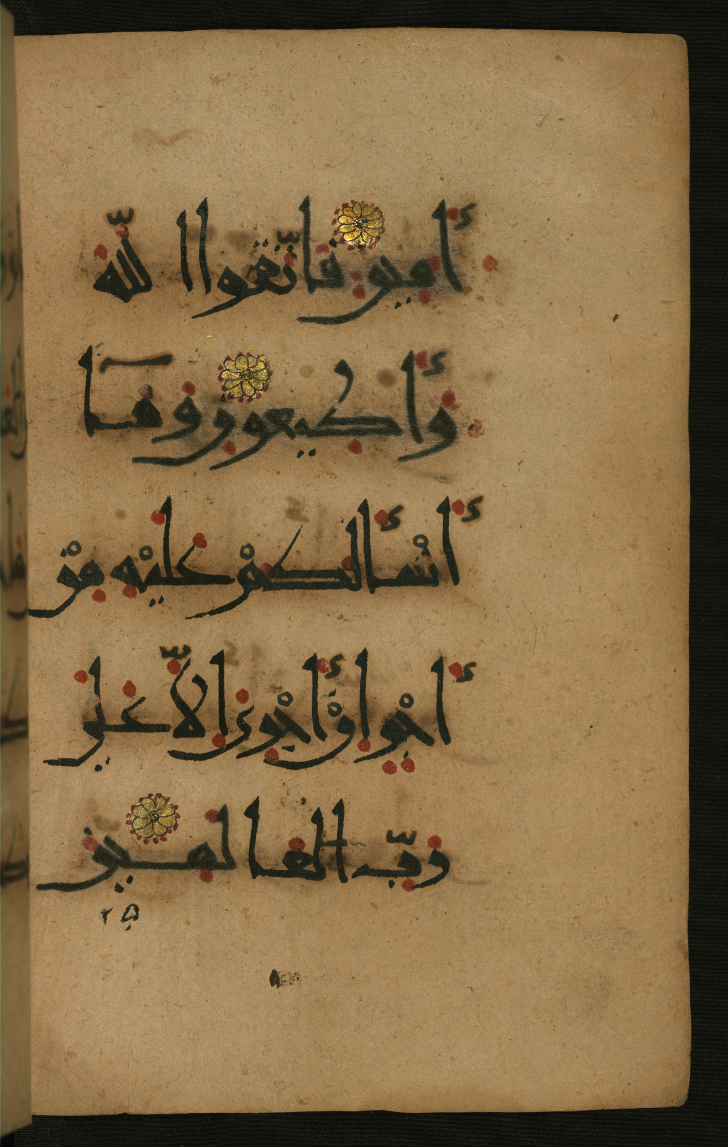 Baltimore, Maryland, The Walters Art Museum, W.555 (Scan 2), in New style script, showing Surah 26:162 from 10th to 11th Century AD found in Unknown, currently housed at The Walters Art Museum, Baltimore, Maryland