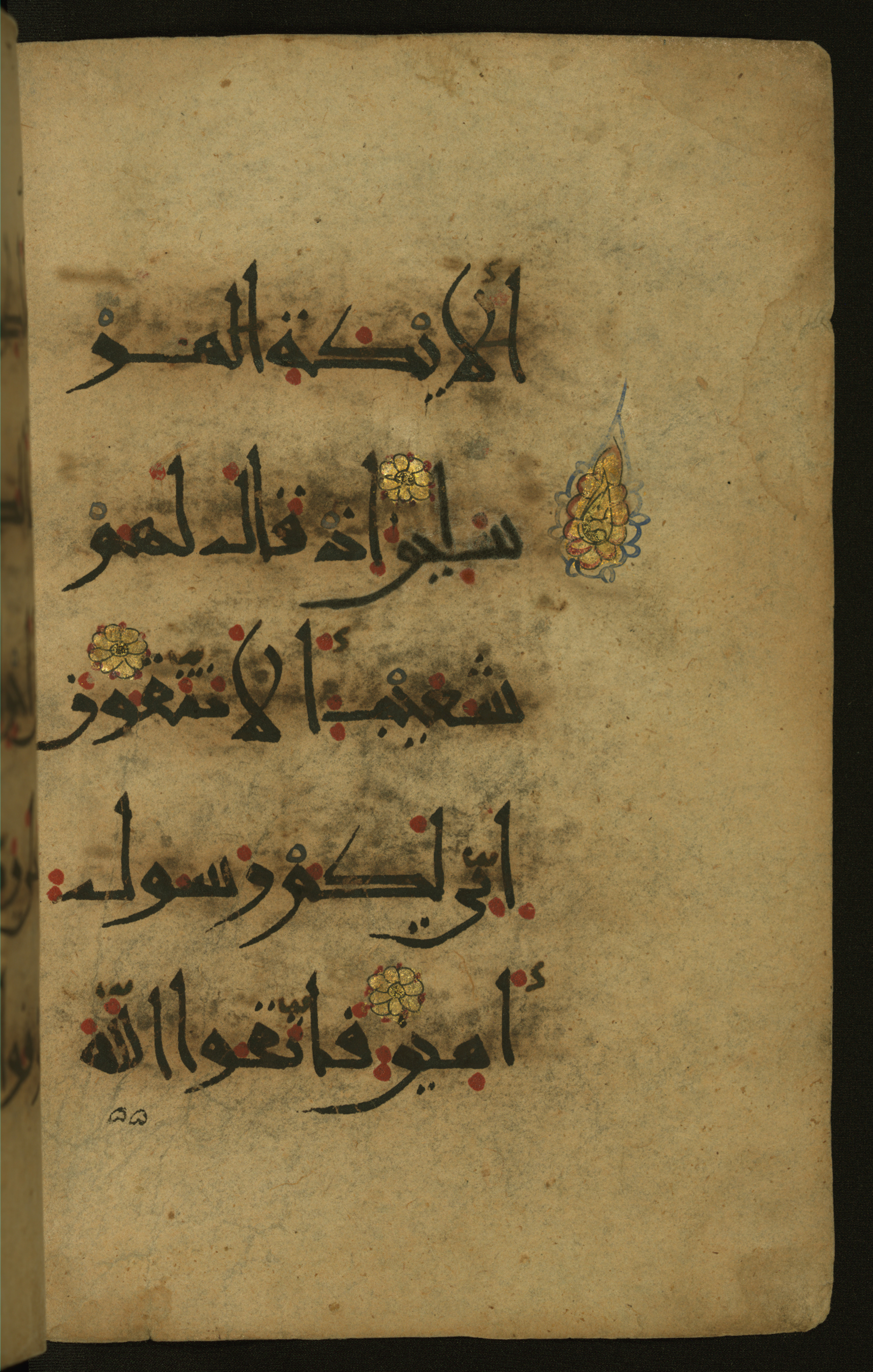 Baltimore, Maryland, The Walters Art Museum, W.555 (Scan 2), in New style script, showing Surah 26:176 from 10th to 11th Century AD found in Unknown, currently housed at The Walters Art Museum, Baltimore, Maryland