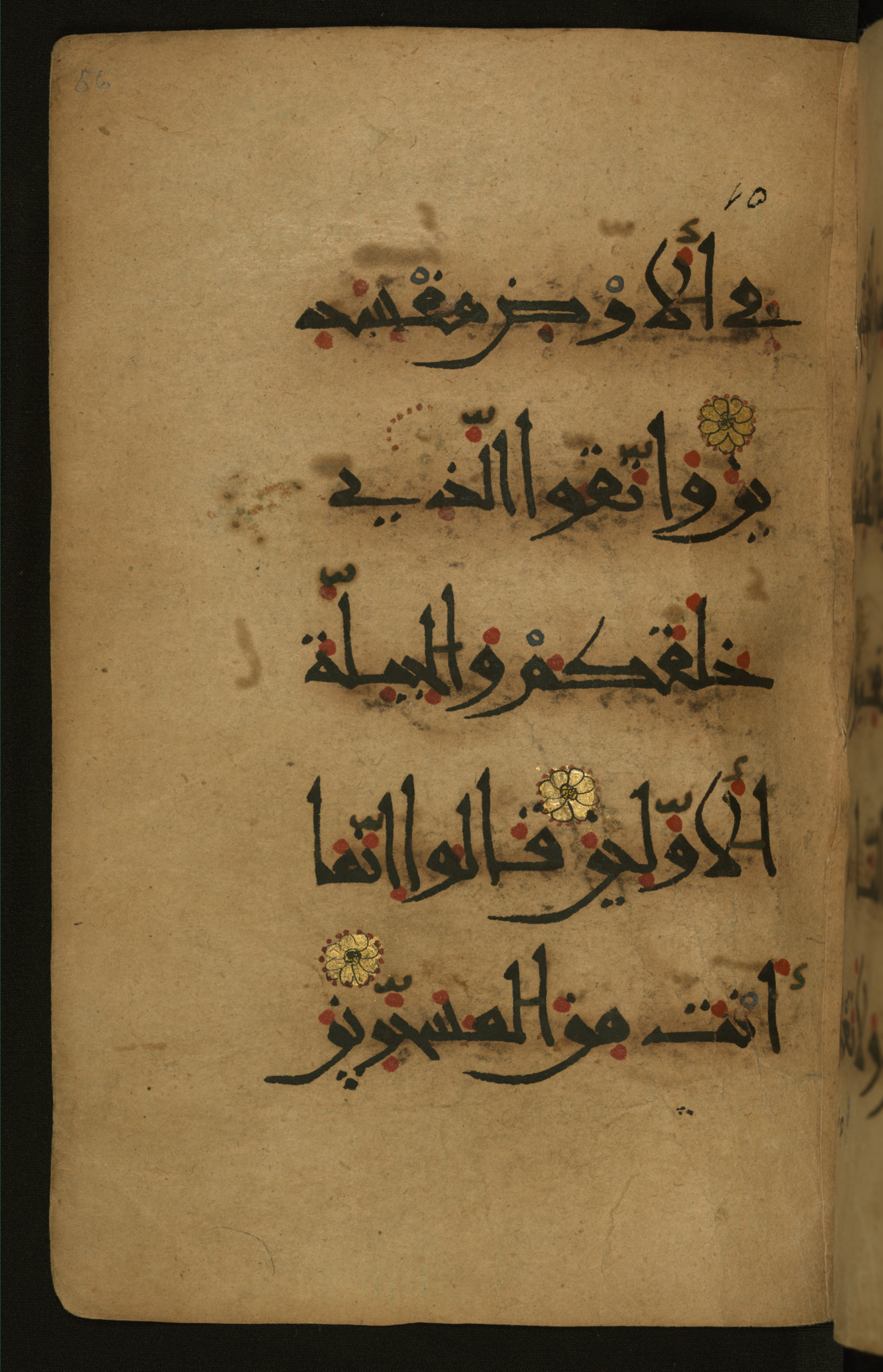 Baltimore, Maryland, The Walters Art Museum, W.555 (Scan 2), in New style script, showing Surah 26:183 from 10th to 11th Century AD found in Unknown, currently housed at The Walters Art Museum, Baltimore, Maryland