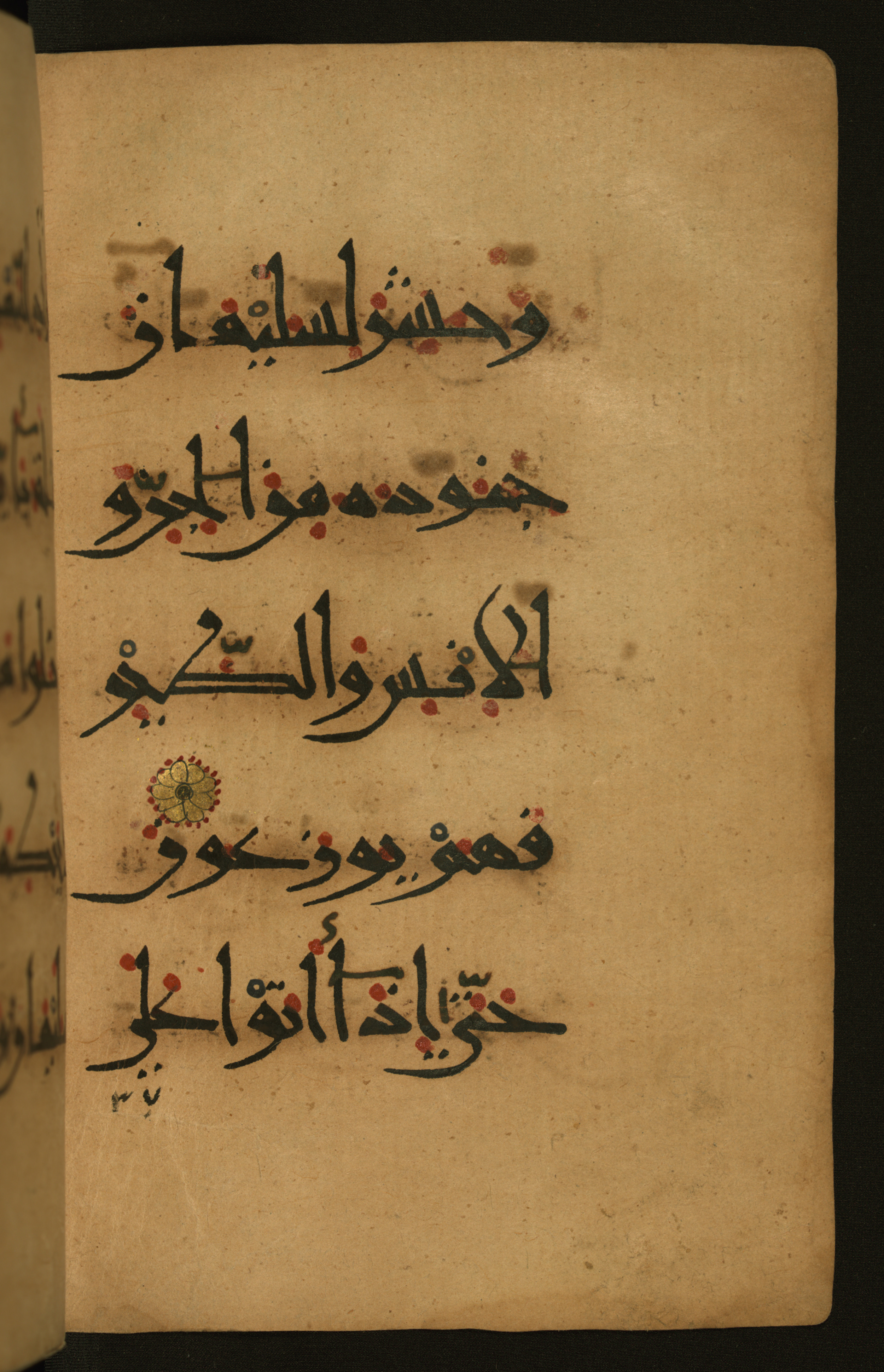 Baltimore, Maryland, The Walters Art Museum, W.555 (Scan 1), in New style script, showing Surah 27:18 from 10th to 11th Century AD found in Unknown, currently housed at The Walters Art Museum, Baltimore, Maryland