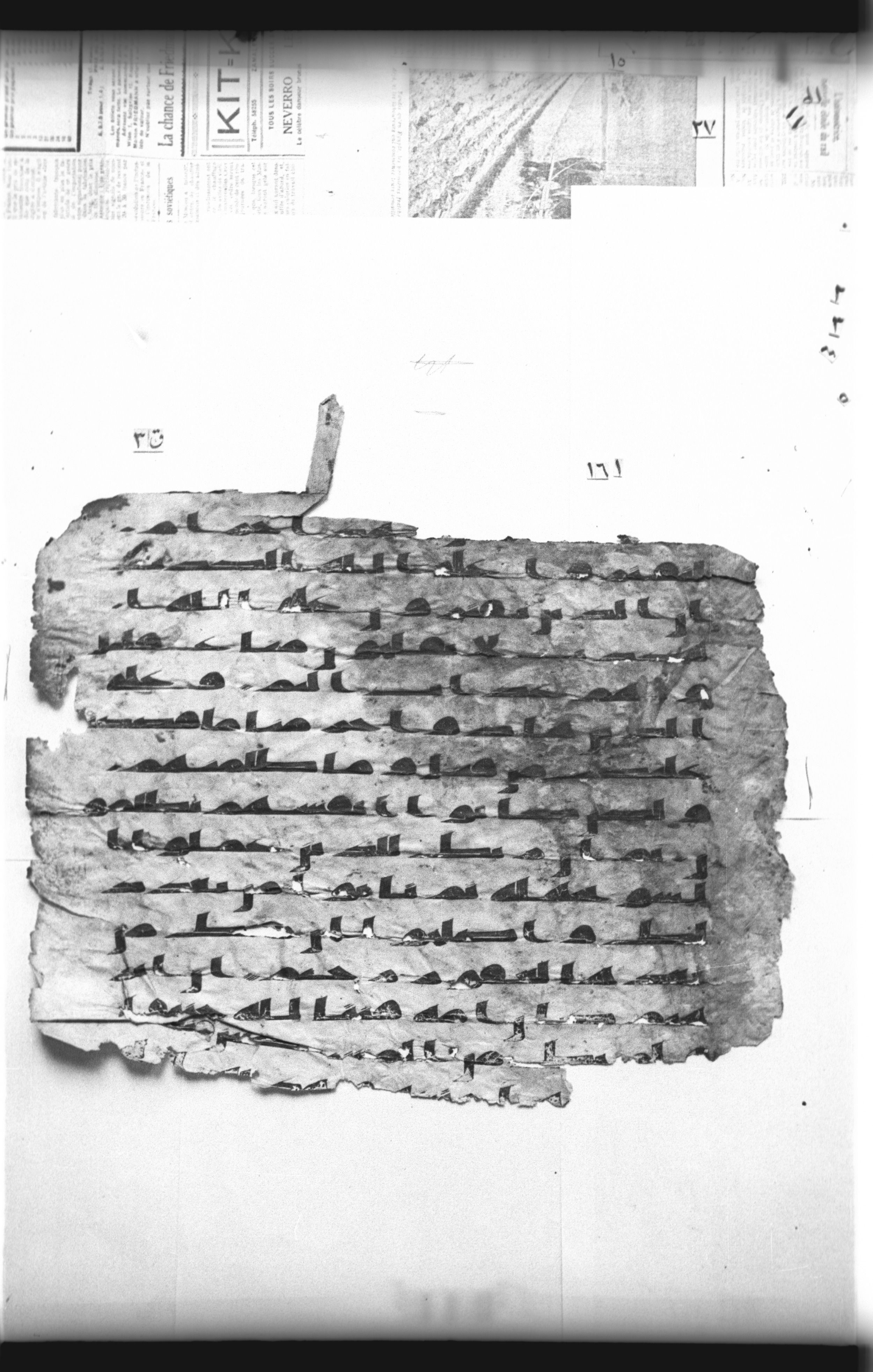 Cairo, Khedivial Library, "qāf 3" (Gotthelf Bergsträßer archives) [maṣāḥif 387], in kūfī type C script, showing Surah 16:116 from 8th Century AD found in Egypt, currently housed at Egyptian National Library and Archives, Cairo