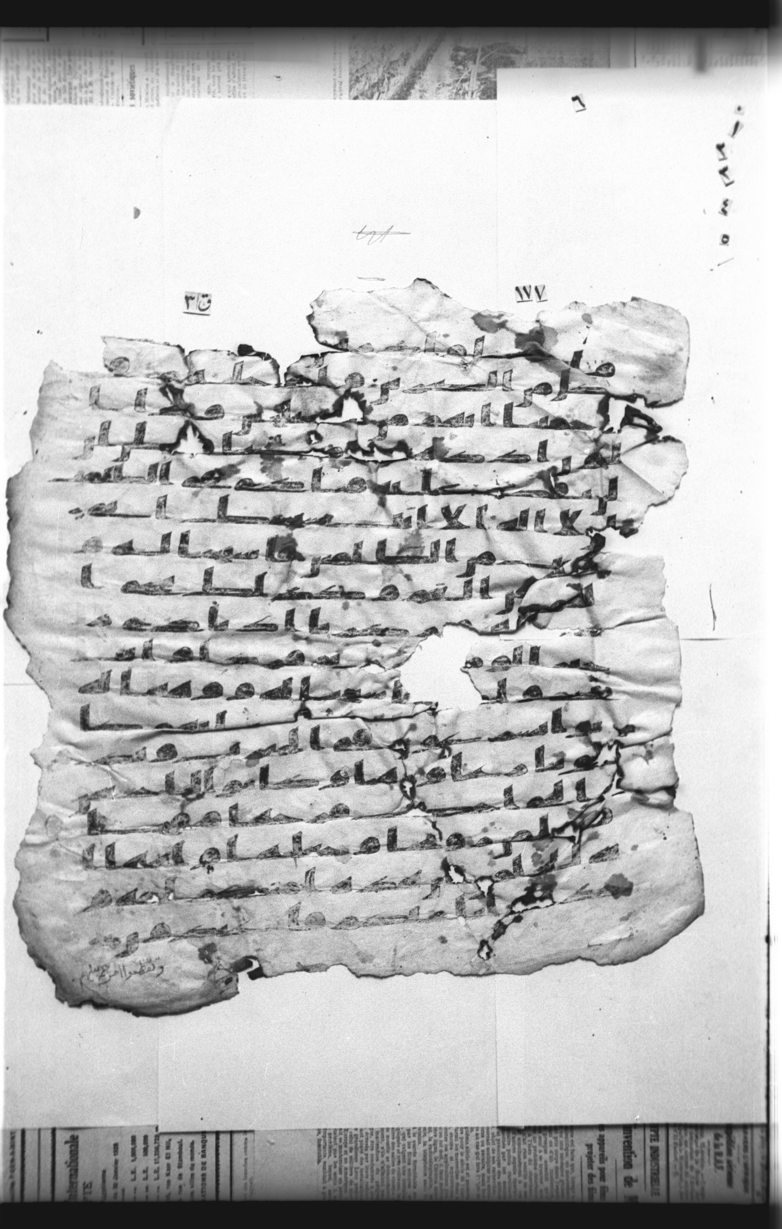 Cairo, Khedivial Library, "qāf 3" (Gotthelf Bergsträßer archives) [maṣāḥif 387], in kūfī type C script, showing Surah 21:90 from 8th Century AD found in Egypt, currently housed at Egyptian National Library and Archives, Cairo