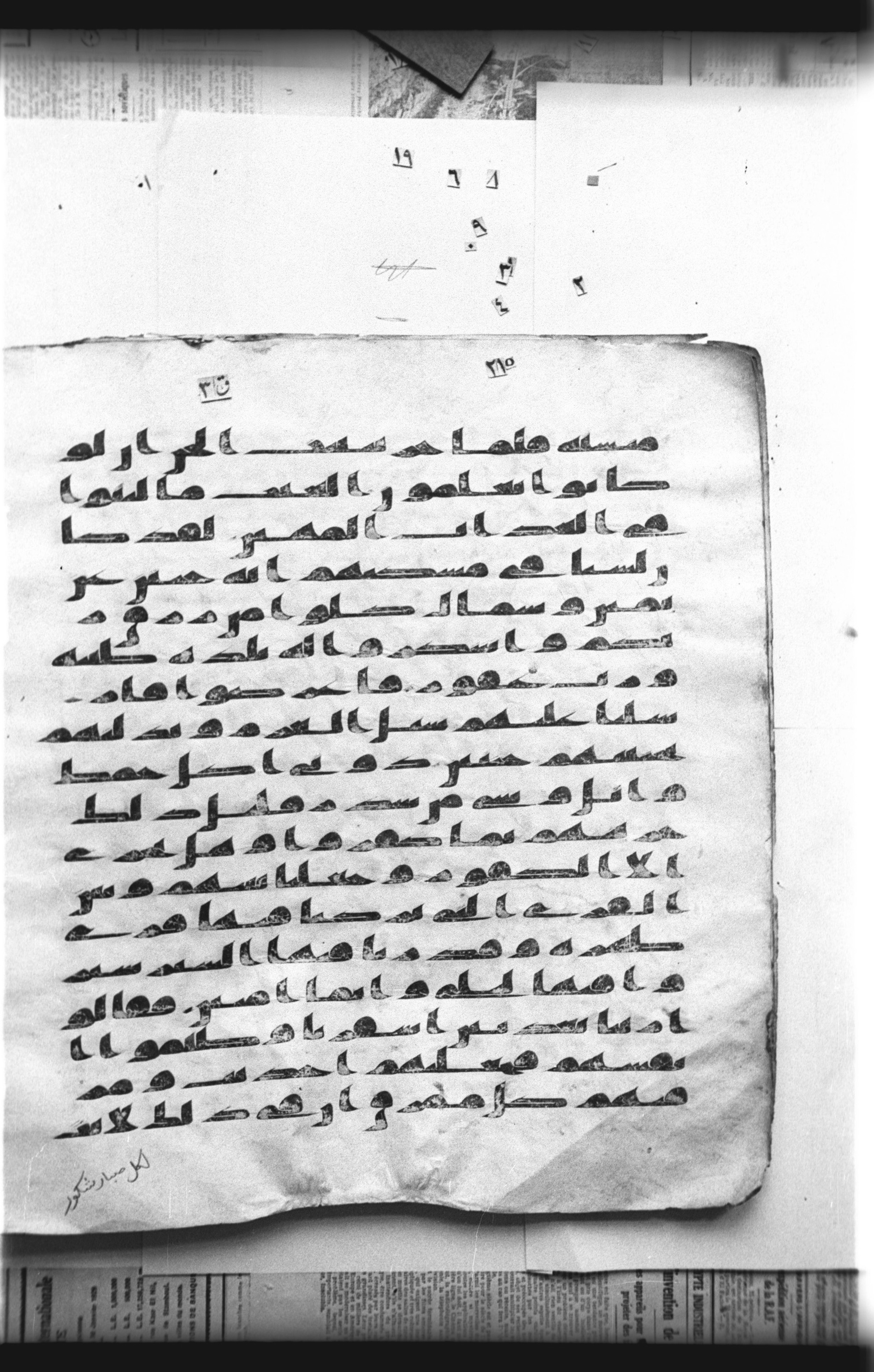 Cairo, Khedivial Library, "qāf 3" (Gotthelf Bergsträßer archives) [maṣāḥif 387], in kūfī type C script, showing Surah 34:16 from 8th Century AD found in Egypt, currently housed at Egyptian National Library and Archives, Cairo