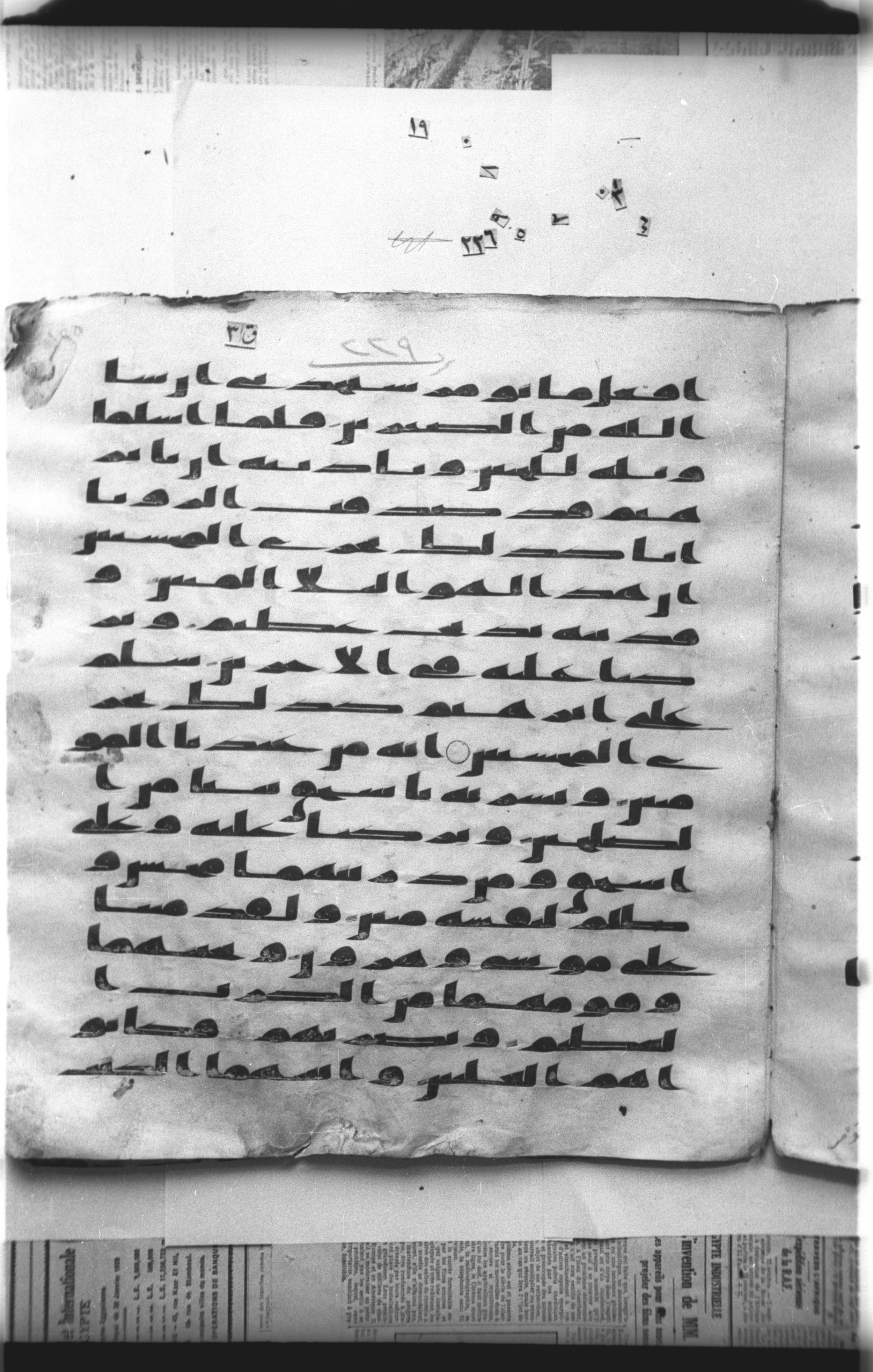 Cairo, Khedivial Library, "qāf 3" (Gotthelf Bergsträßer archives) [maṣāḥif 387], in kūfī type C script, showing Surah 37:113 from 8th Century AD found in Egypt, currently housed at Egyptian National Library and Archives, Cairo