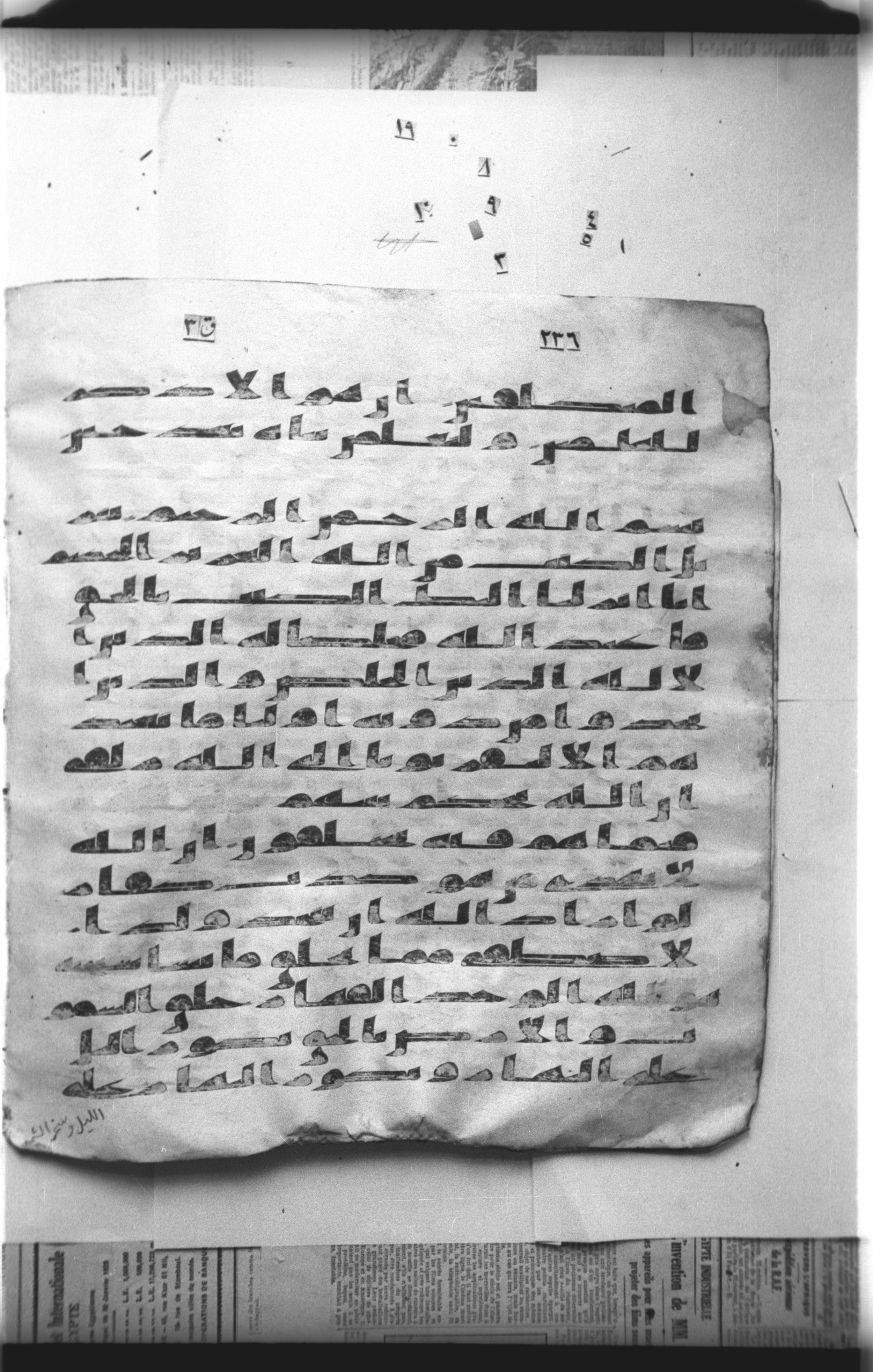 Cairo, Khedivial Library, "qāf 3" (Gotthelf Bergsträßer archives) [maṣāḥif 387], in kūfī type C script, showing Surah 39:3 from 8th Century AD found in Egypt, currently housed at Egyptian National Library and Archives, Cairo