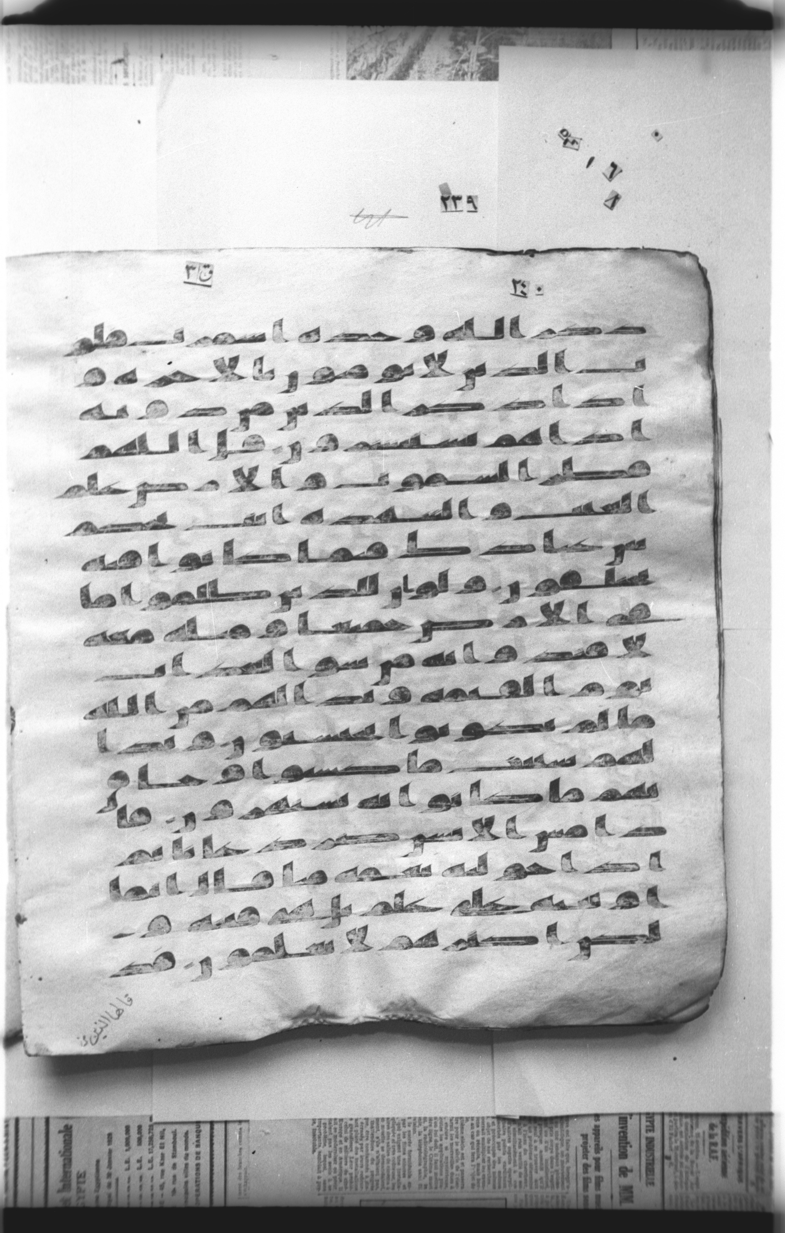 Cairo, Khedivial Library, "qāf 3" (Gotthelf Bergsträßer archives) [maṣāḥif 387], in kūfī type C script, showing Surah 39:49 from 8th Century AD found in Egypt, currently housed at Egyptian National Library and Archives, Cairo