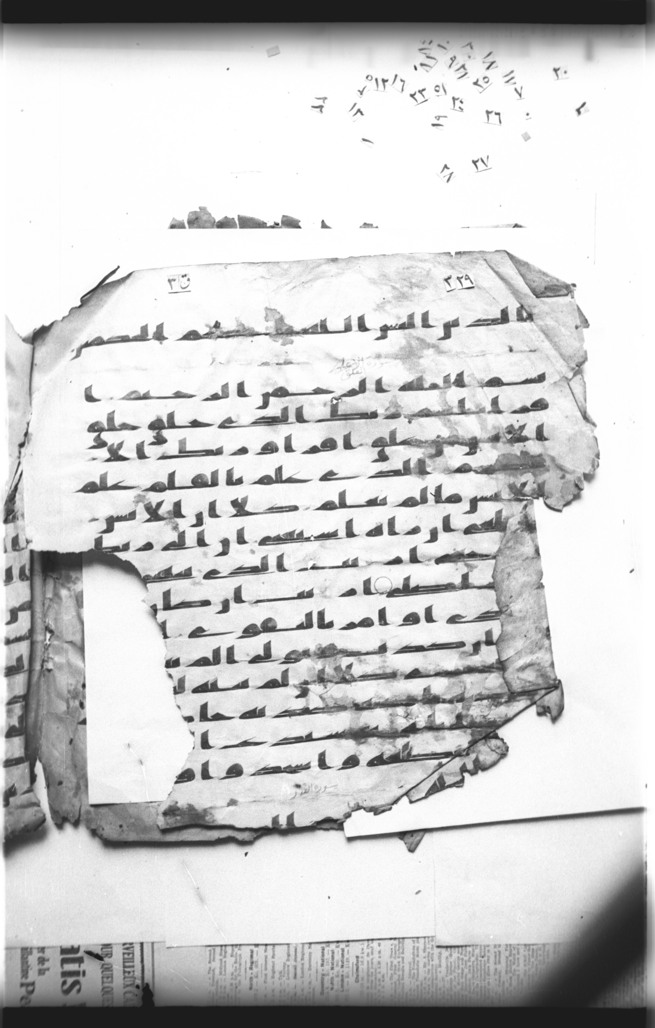 Cairo, Khedivial Library, "qāf 3" (Gotthelf Bergsträßer archives) [maṣāḥif 387], in kūfī type C script, showing Surah 96:13 from 8th Century AD found in Egypt, currently housed at Egyptian National Library and Archives, Cairo
