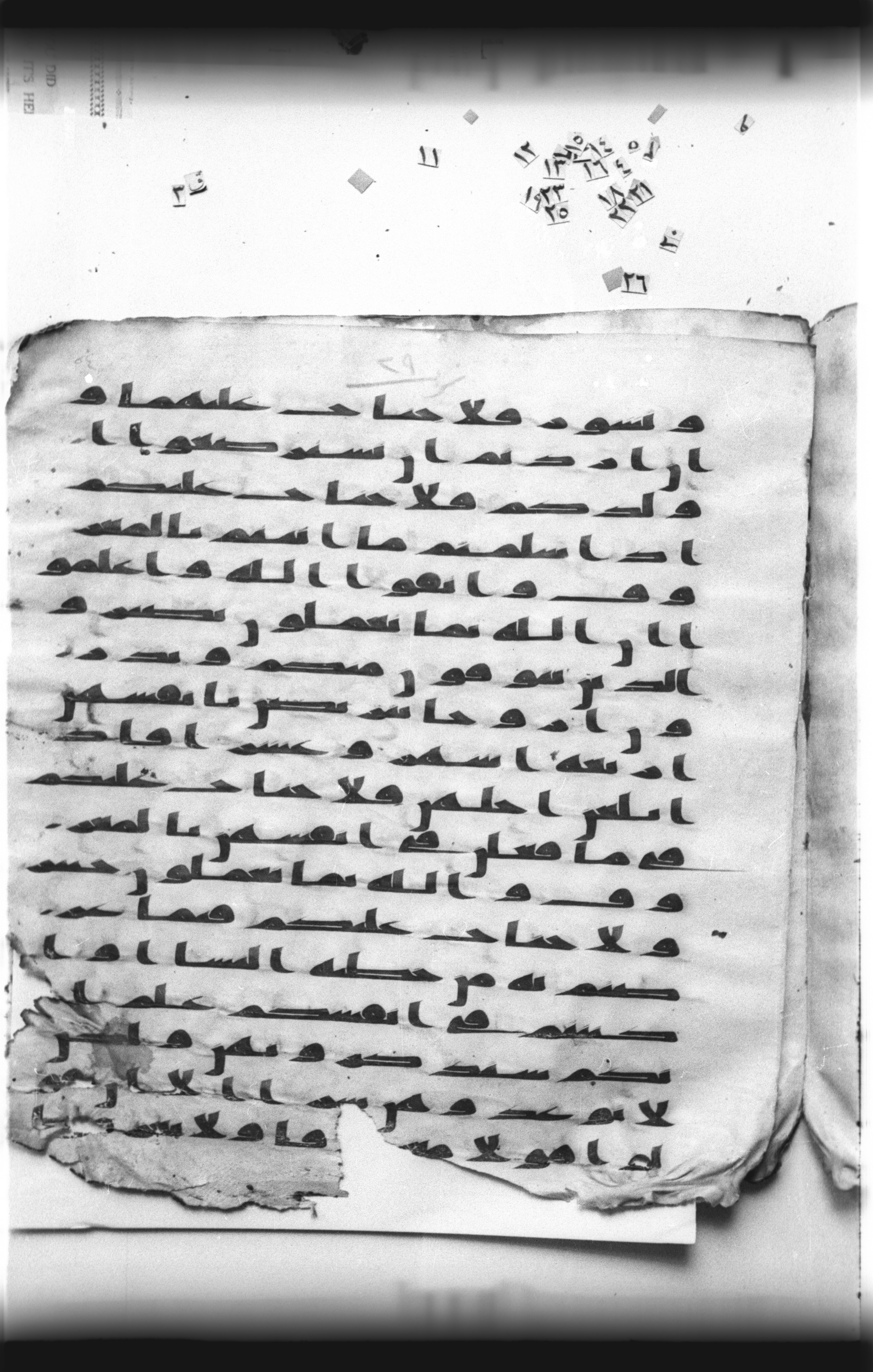 Cairo, Khedivial Library, "qāf 3" (Gotthelf Bergsträßer archives) [maṣāḥif 387] (Scan 2), in kūfī type C script, showing Surah 2:233 from 8th Century AD found in Egypt, currently housed at Egyptian National Library and Archives, Cairo