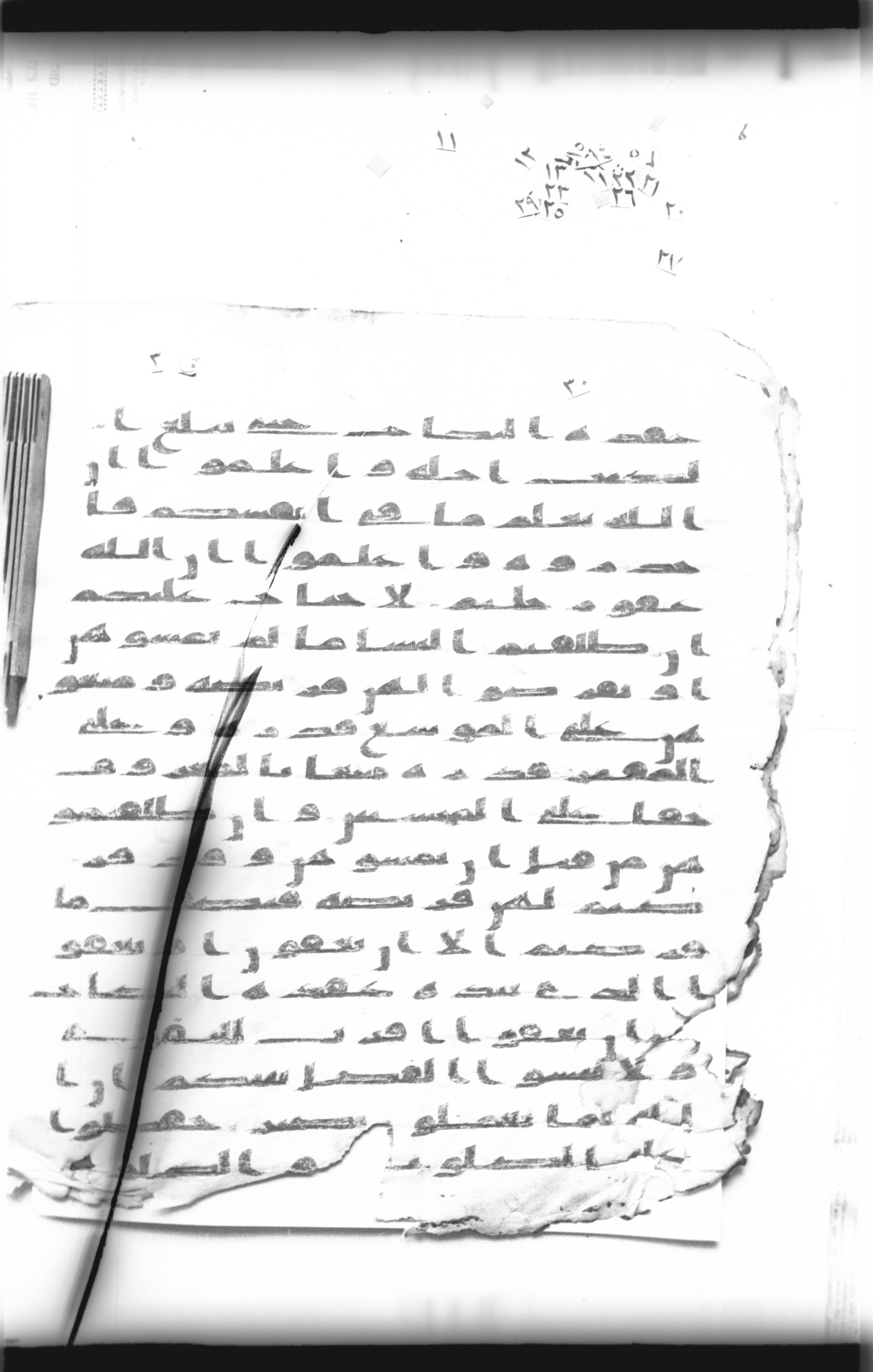 Cairo, Khedivial Library, "qāf 3" (Gotthelf Bergsträßer archives) [maṣāḥif 387], in kūfī type C script, showing Surah 2:237 from 8th Century AD found in Egypt, currently housed at Egyptian National Library and Archives, Cairo