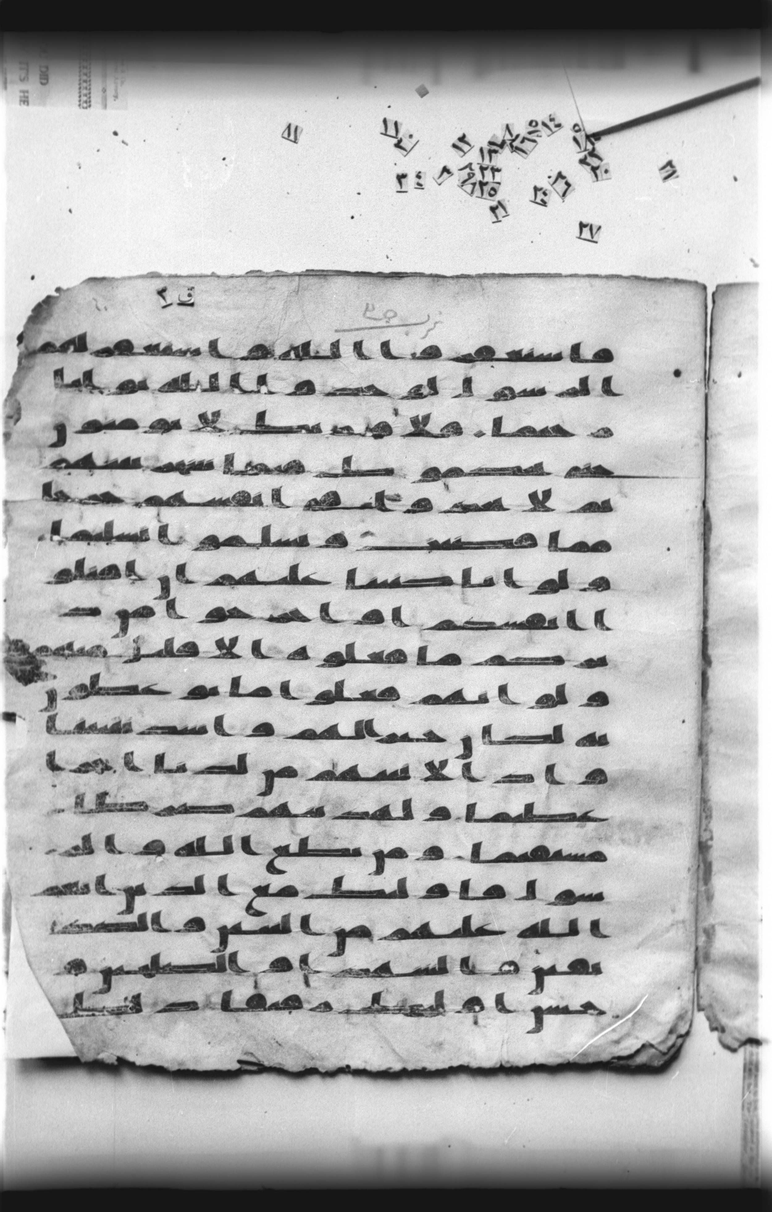 Cairo, Khedivial Library, "qāf 3" (Gotthelf Bergsträßer archives) [maṣāḥif 387] (Scan 2), in kūfī type C script, showing Surah 4:64 from 8th Century AD found in Egypt, currently housed at Egyptian National Library and Archives, Cairo