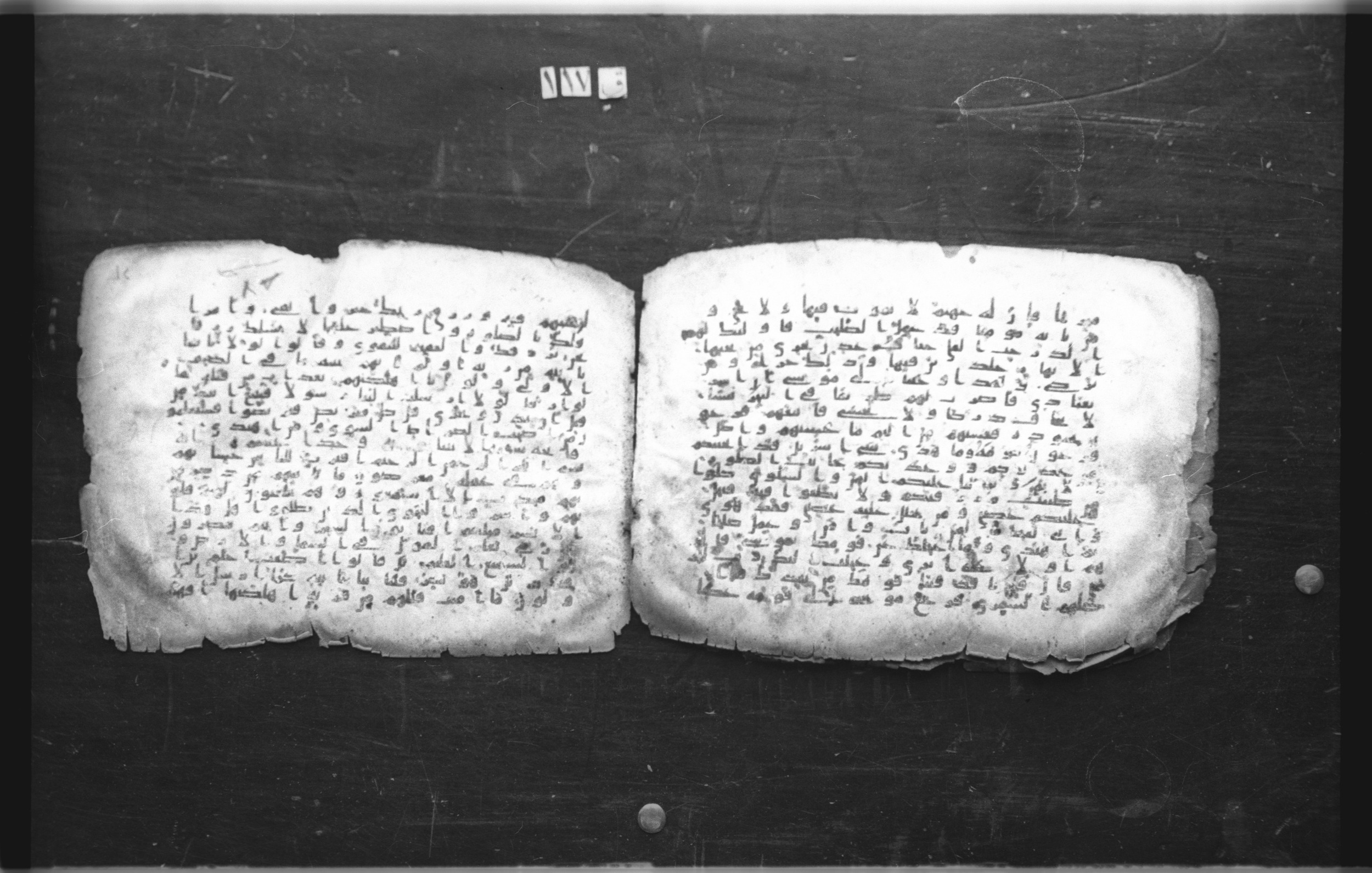 Cairo, Egyptian National Library and Archives, qāf 117 (Bergsträßer archives) (Scan 2), in Ḥiǧāzī, Kūfī (B, D), and Maġribī script, showing Surah 21:4 from Mid 7th Century to 14th Century AD found in Unknown, currently housed at Egyptian National Library and Archives (دار الكتب والوثائق القومية), Cairo