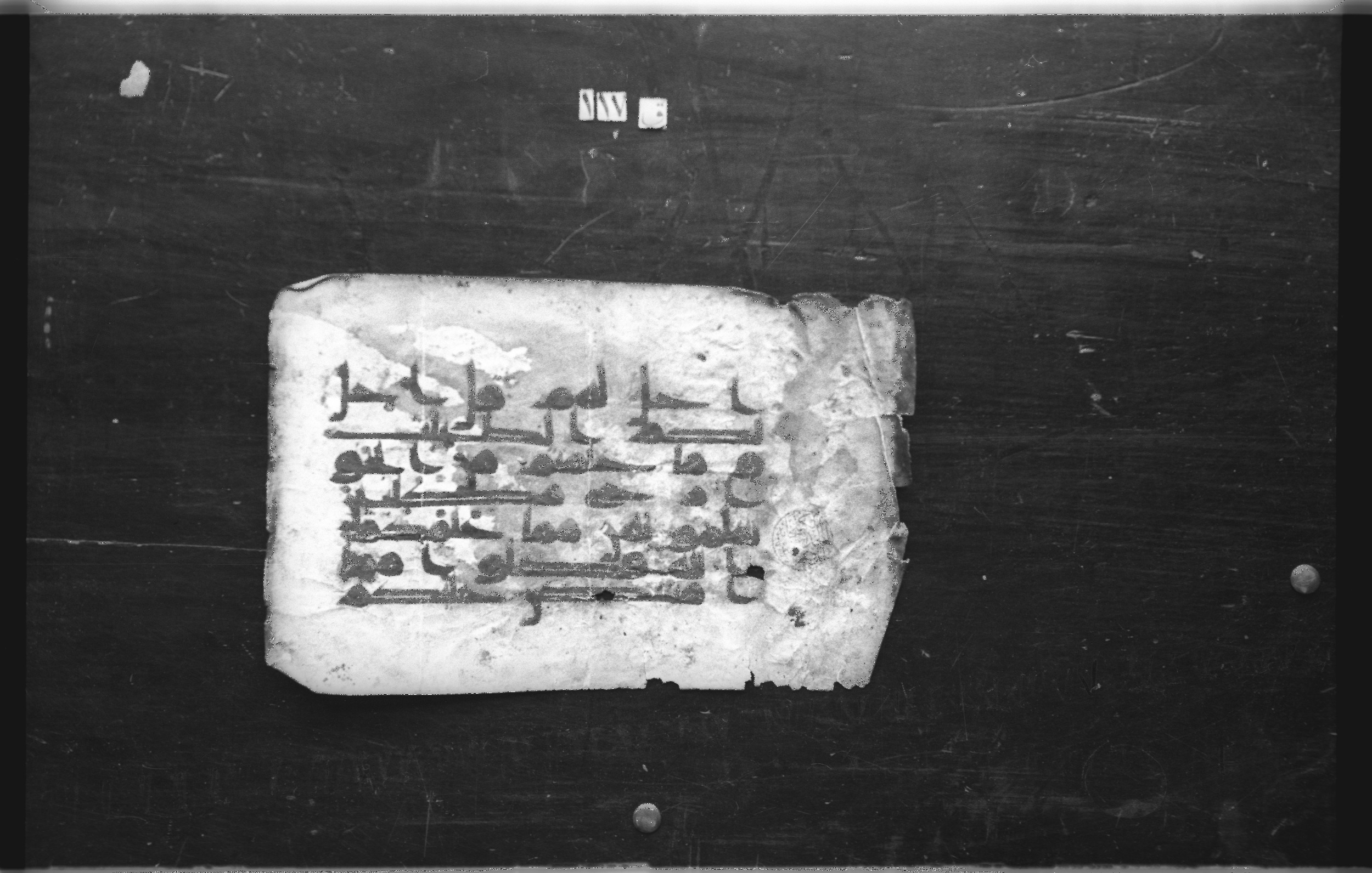 Cairo, Egyptian National Library and Archives, qāf 117 (Bergsträßer archives) (Scan 1), in Ḥiǧāzī, Kūfī (B, D), and Maġribī script, showing Surah 5:4 from Mid 7th Century to 14th Century AD found in Unknown, currently housed at Egyptian National Library and Archives (دار الكتب والوثائق القومية), Cairo