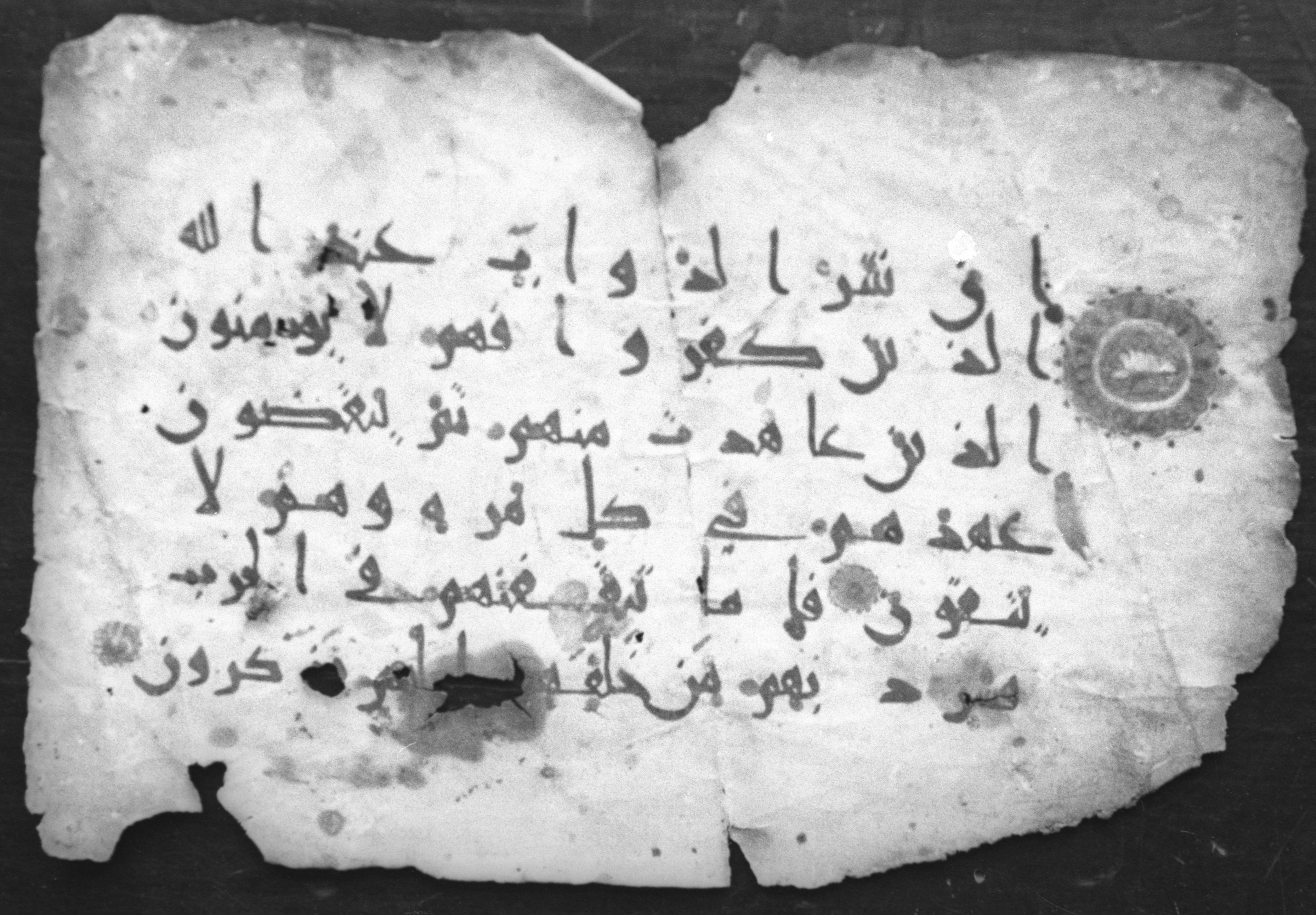 Cairo, Egyptian National Library and Archives, qāf 117 (Bergsträßer archives) (Scan 2), in Ḥiǧāzī, Kūfī (B, D), and Maġribī script, showing Surah 8:56 from Mid 7th Century to 14th Century AD found in Unknown, currently housed at Egyptian National Library and Archives (دار الكتب والوثائق القومية), Cairo