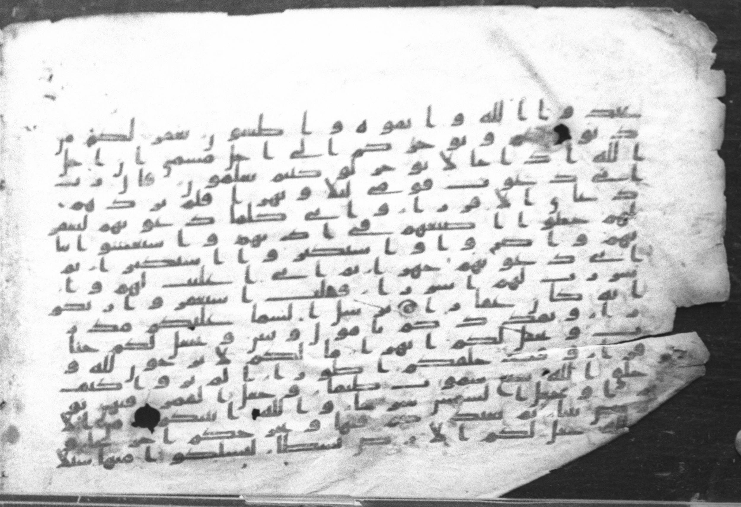 Cairo, Egyptian National Library and Archives, qāf 117 (Bergsträßer archives) (Scan 2), in Ḥiǧāzī, Kūfī (B, D), and Maġribī script, showing Surah 71:13 from Mid 7th Century to 14th Century AD found in Unknown, currently housed at Egyptian National Library and Archives (دار الكتب والوثائق القومية), Cairo