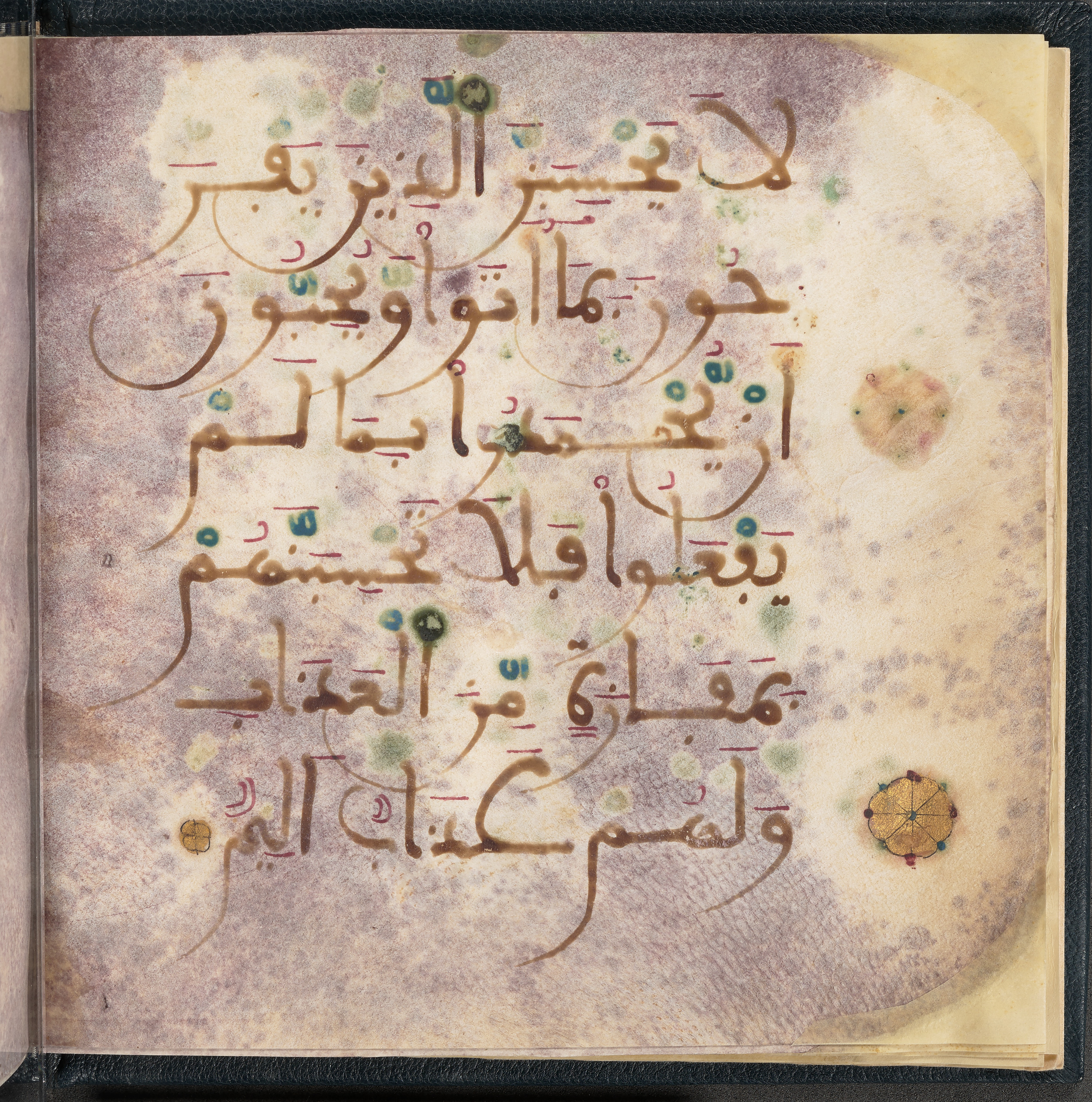 Qatar National Library HC.MS.03150, in Large Maġribī mabsūṭ script, showing Surah 3:188 from First half of the 14th Century AD found in Northwest Africa (Maghreb) or al-Andalus, currently housed at Qatar National Library, Doha