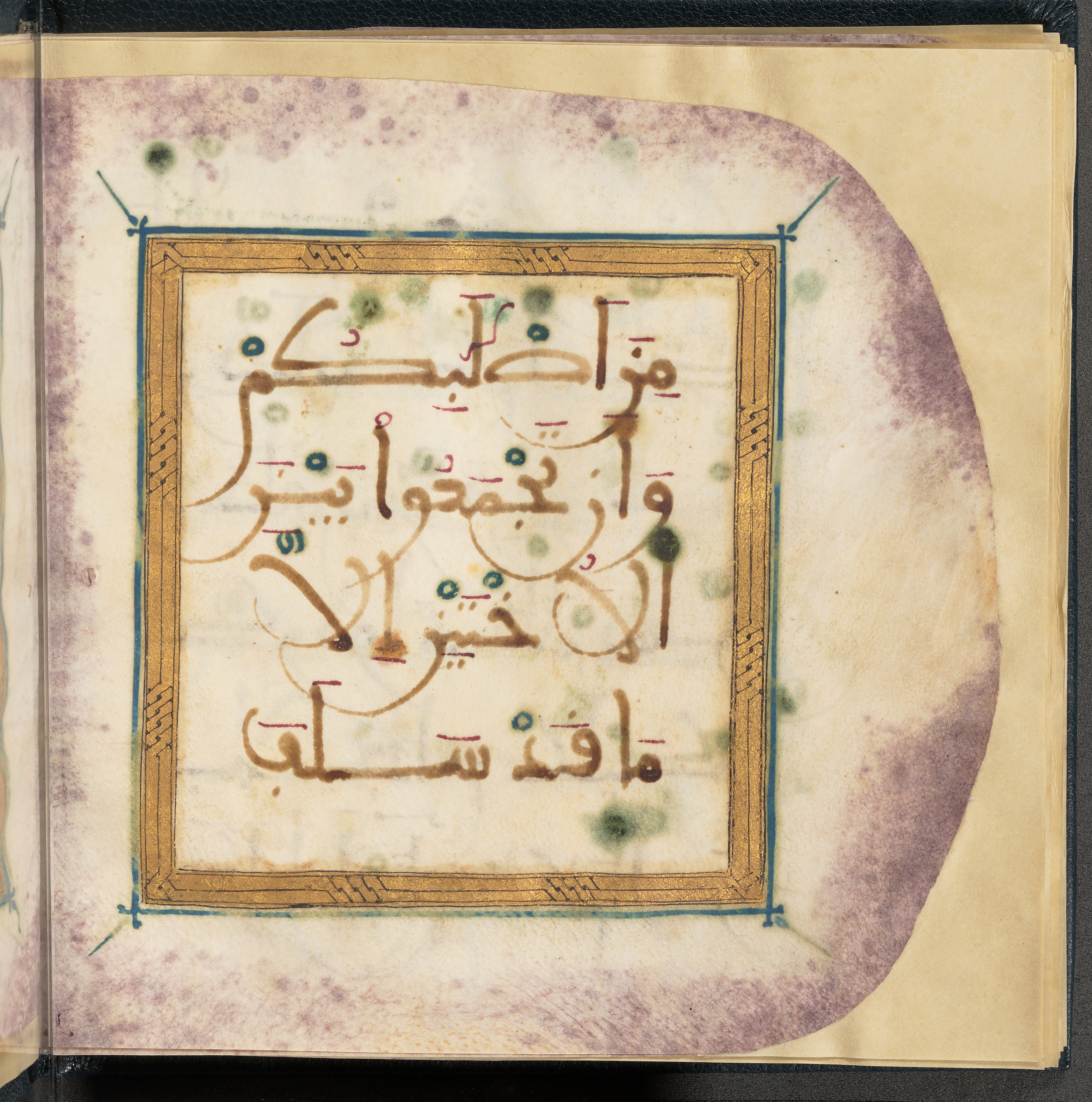 Qatar National Library HC.MS.03150 (Scan 4), in Large Maġribī mabsūṭ script, showing Surah 4:23 from First half of the 14th Century AD found in Northwest Africa (Maghreb) or al-Andalus, currently housed at Qatar National Library, Doha