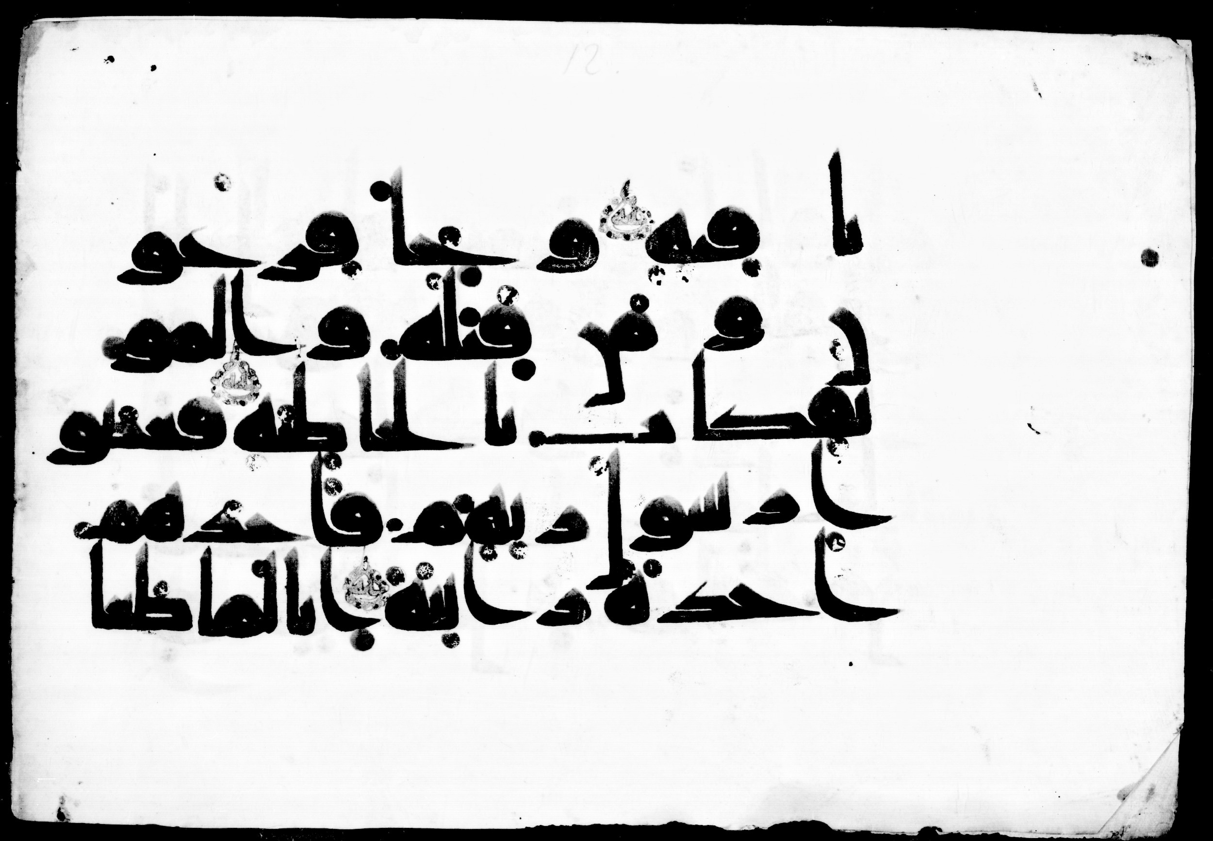 Vienna, Österreichische Nationalbibliothek, Cod. mixt. 814 (Scan 2), in Kufic script, showing Surah 69:8 from 8th to 9th Century AD found in Unknown, currently housed at Österreichische Nationalbibliothek, Vienna