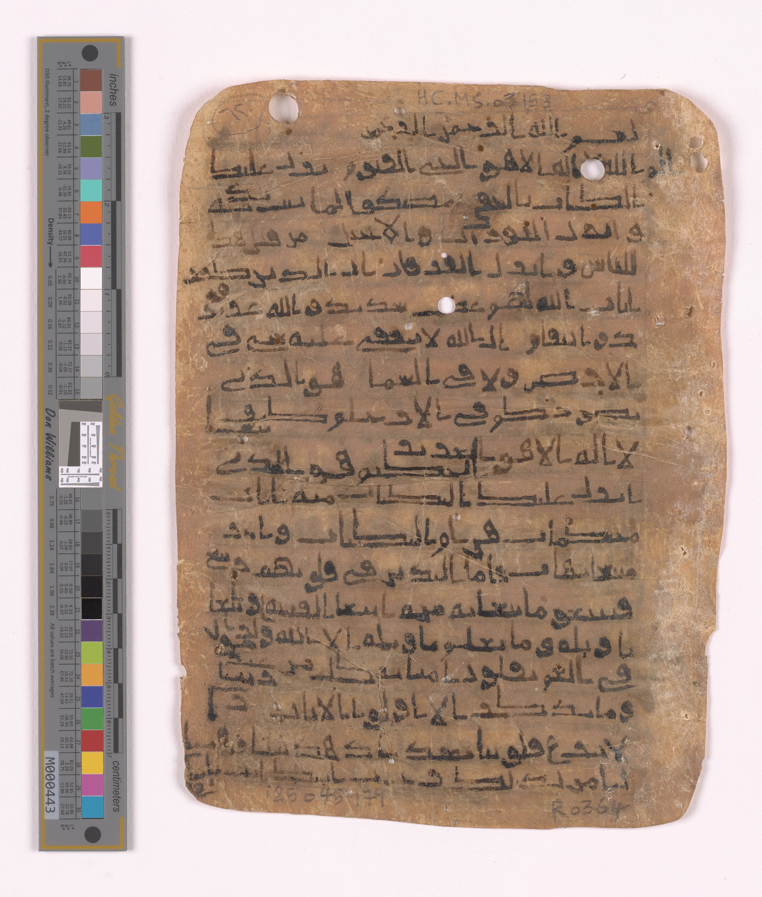 Doha, Qatar National Library HC.MS.03152, in unknown script style script, showing Surah 3:7 from Uncertain (possibly a modern copy) found in Unknown, currently housed at Qatar National Library, Doha