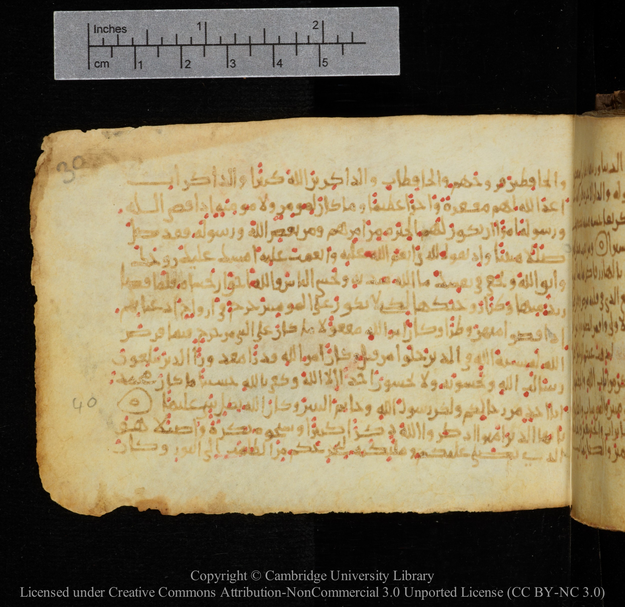 Cambridge, Cambridge University Library, MS Add.1141, in kūfī script, showing Surah 33:39 from 10th to 12th Century AD found in Sinai Peninsula, currently housed at Cambridge University Library, Cambridge